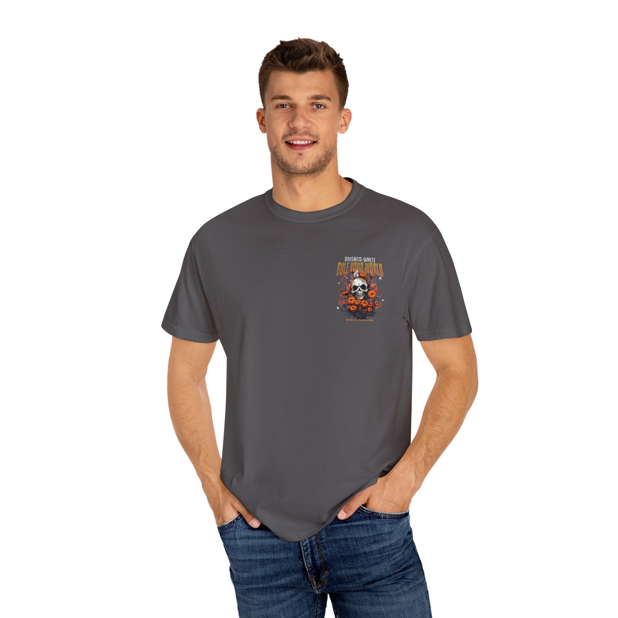 Skull Floral Unisex Tee, Vintage-Inspired T-Shirt, Casual Streetwear, Grunge Fashion, Perfect for Halloween & Every Day