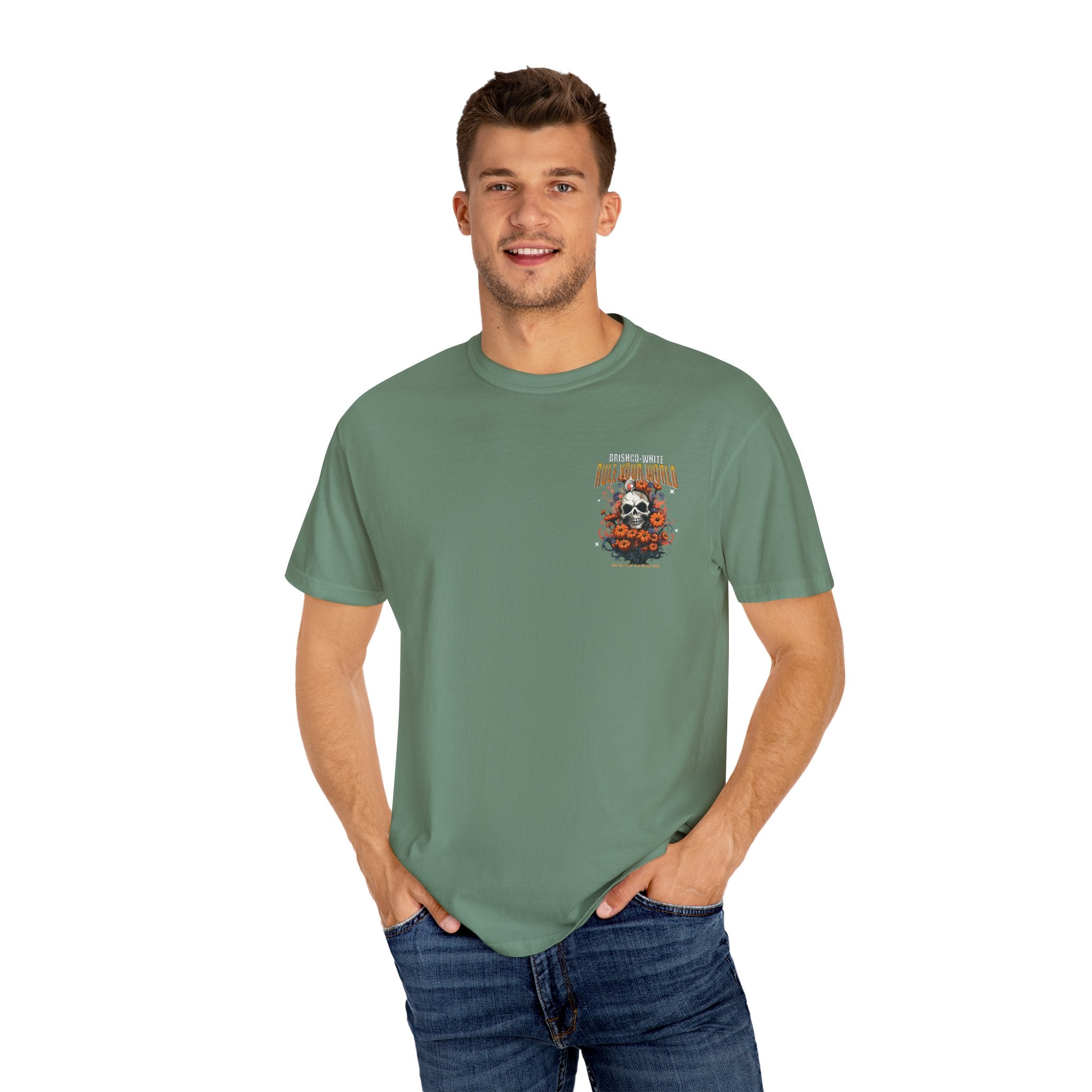 Skull Floral Unisex Tee, Vintage-Inspired T-Shirt, Casual Streetwear, Grunge Fashion, Perfect for Halloween & Every Day