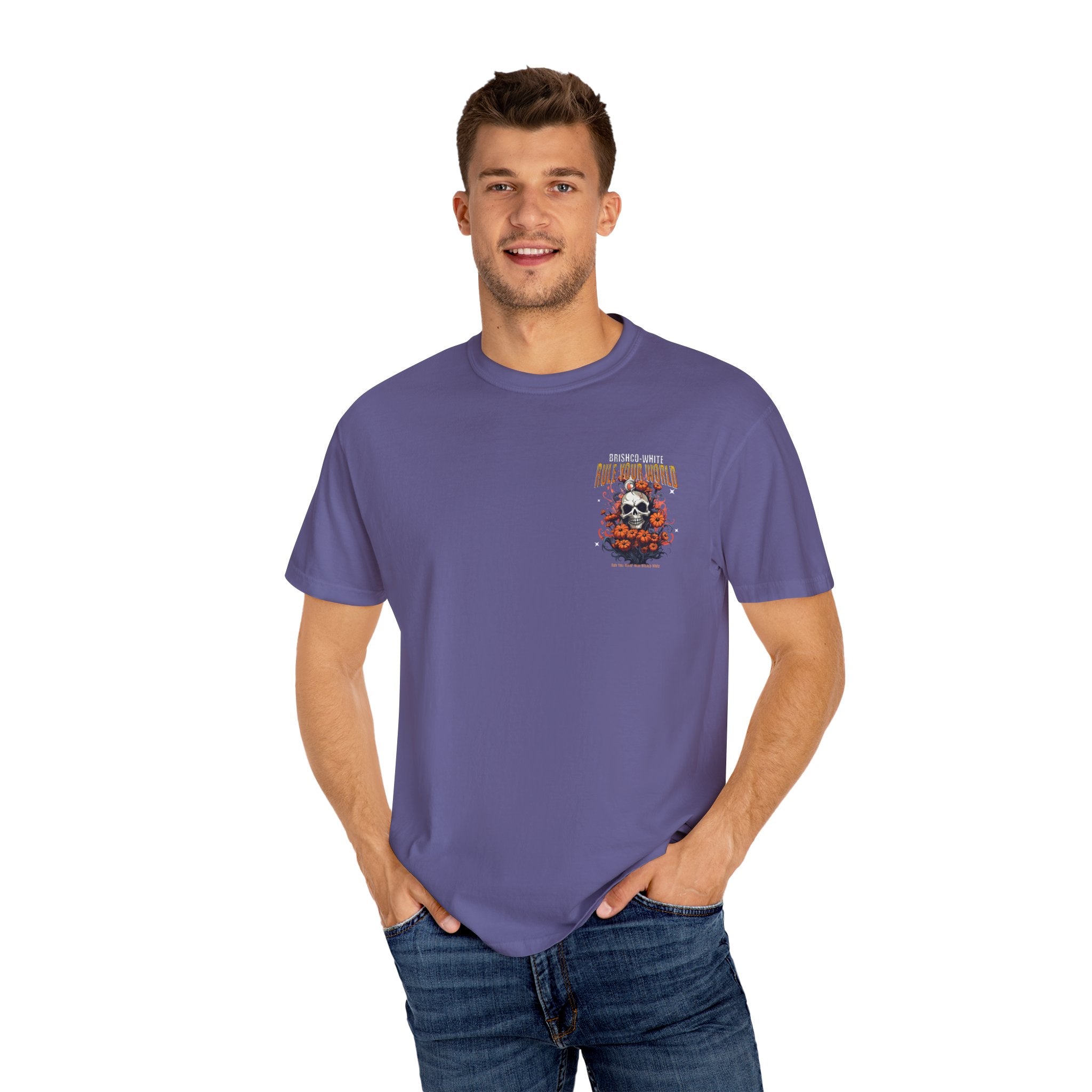 Skull Floral Unisex Tee, Vintage-Inspired T-Shirt, Casual Streetwear, Grunge Fashion, Perfect for Halloween & Every Day