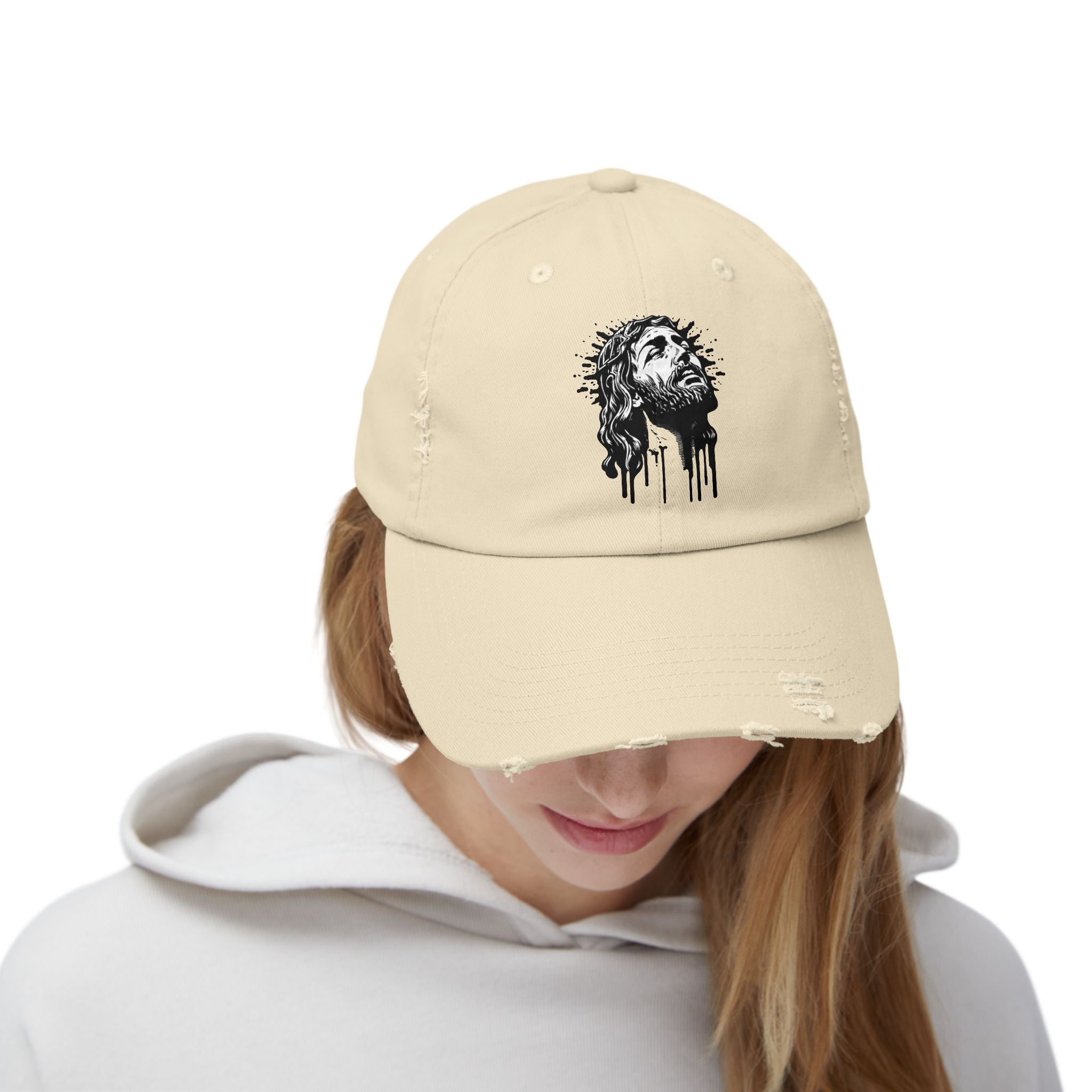 JESUS PIECE, Vintage Religious Hat, Unisex Christian Cap, Stylish God Tribute Cap, Distressed Black Baseball Hat