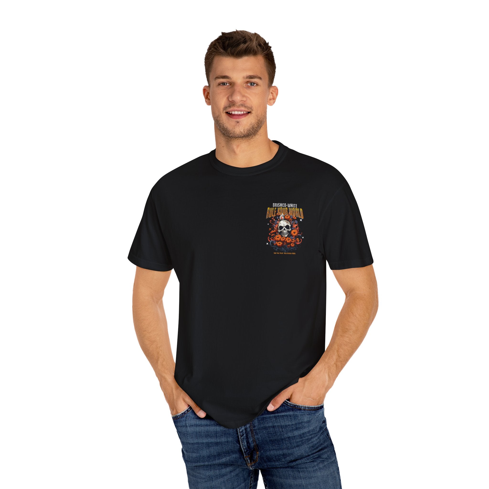 Skull Floral Unisex Tee, Vintage-Inspired T-Shirt, Casual Streetwear, Grunge Fashion, Perfect for Halloween & Every Day