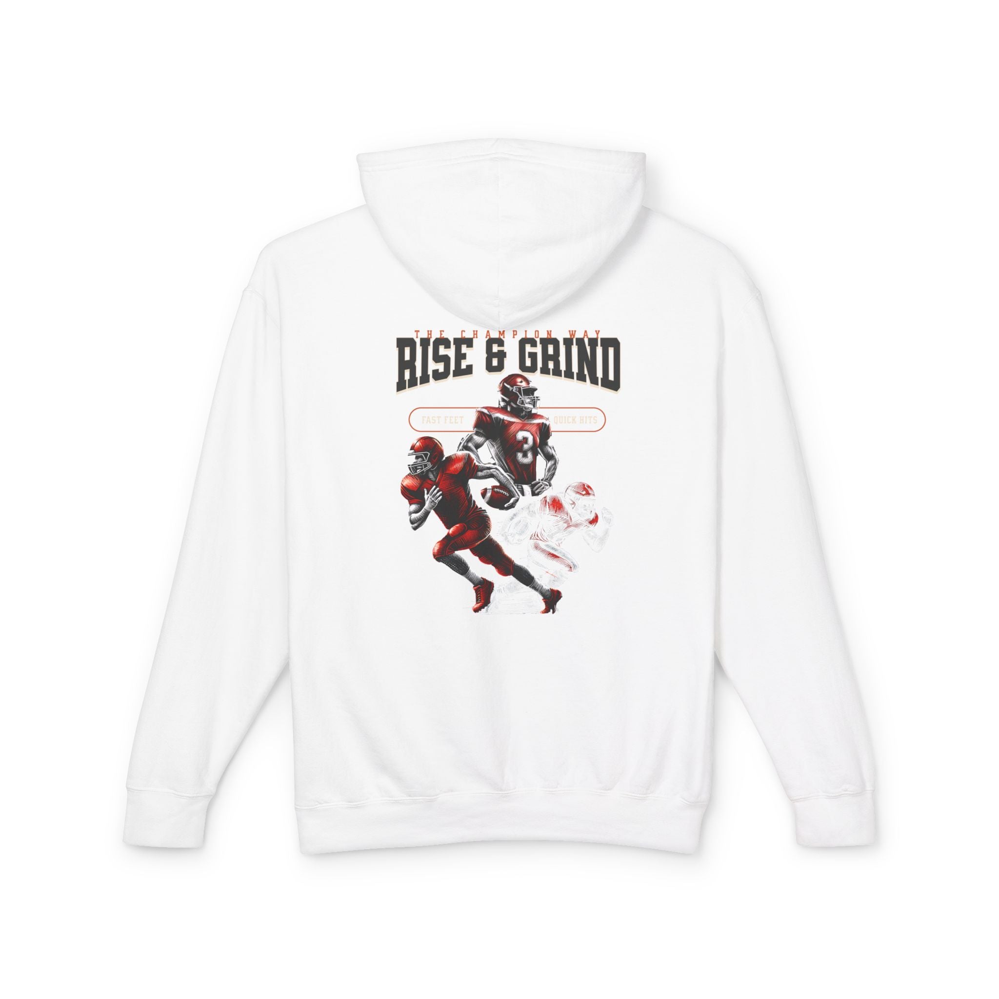 Rise & Grind Unisex Lightweight Hooded Sweatshirt - Perfect for Exercise, Motivation, Gifts, Athletes, Casual Wear
