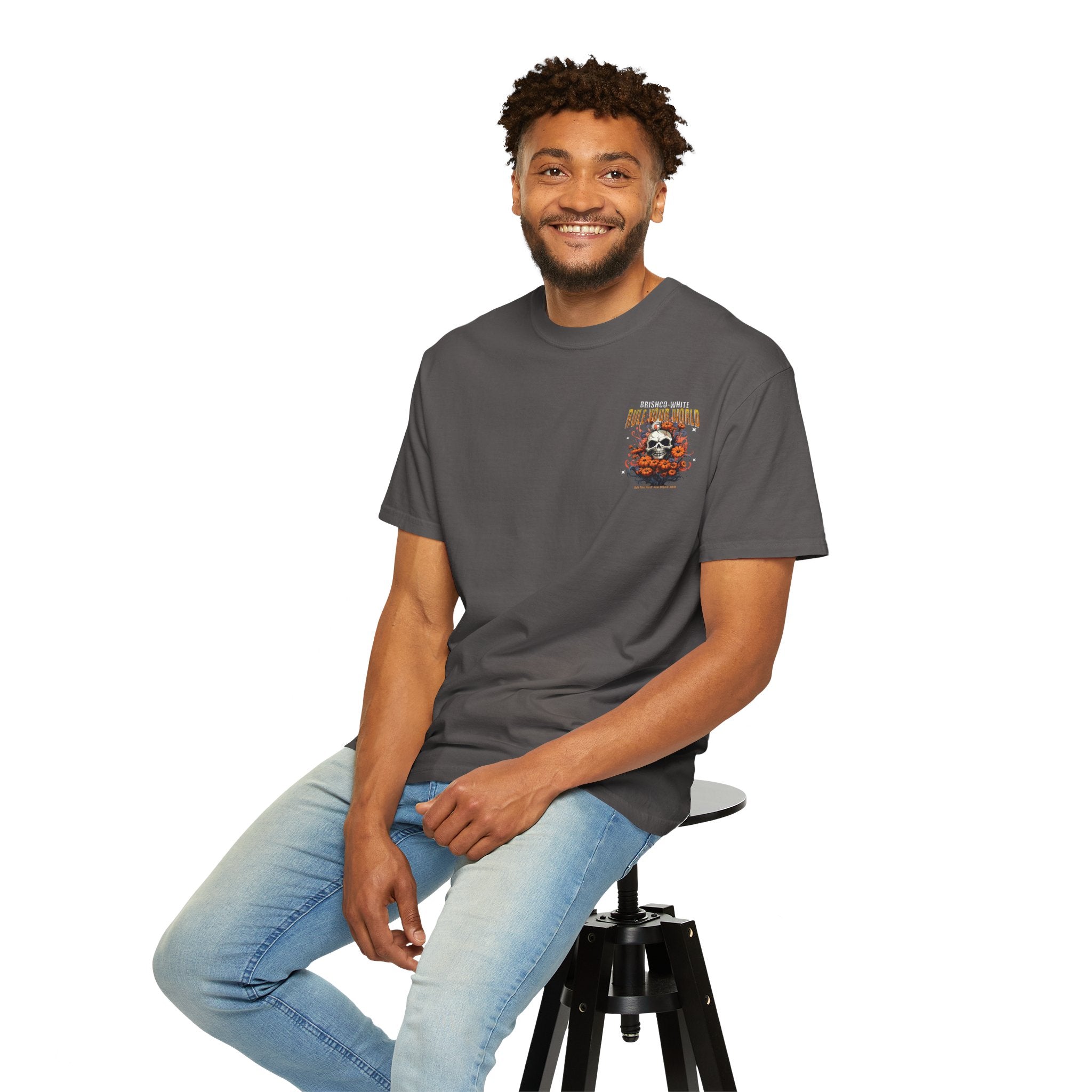Skull Floral Unisex Tee, Vintage-Inspired T-Shirt, Casual Streetwear, Grunge Fashion, Perfect for Halloween & Every Day