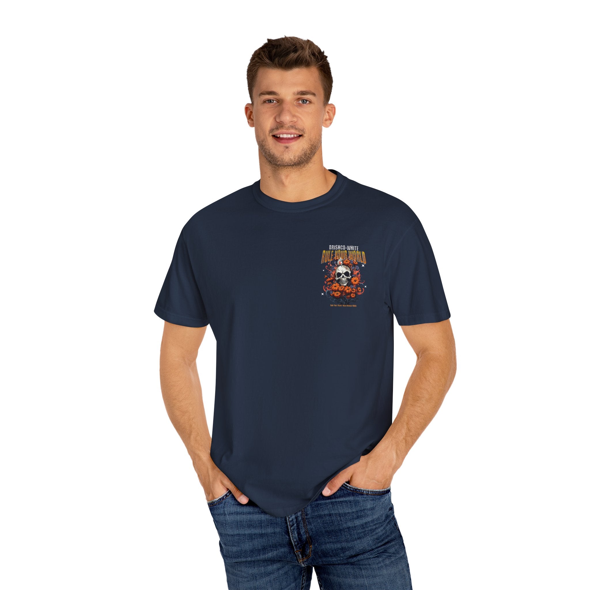 Skull Floral Unisex Tee, Vintage-Inspired T-Shirt, Casual Streetwear, Grunge Fashion, Perfect for Halloween & Every Day