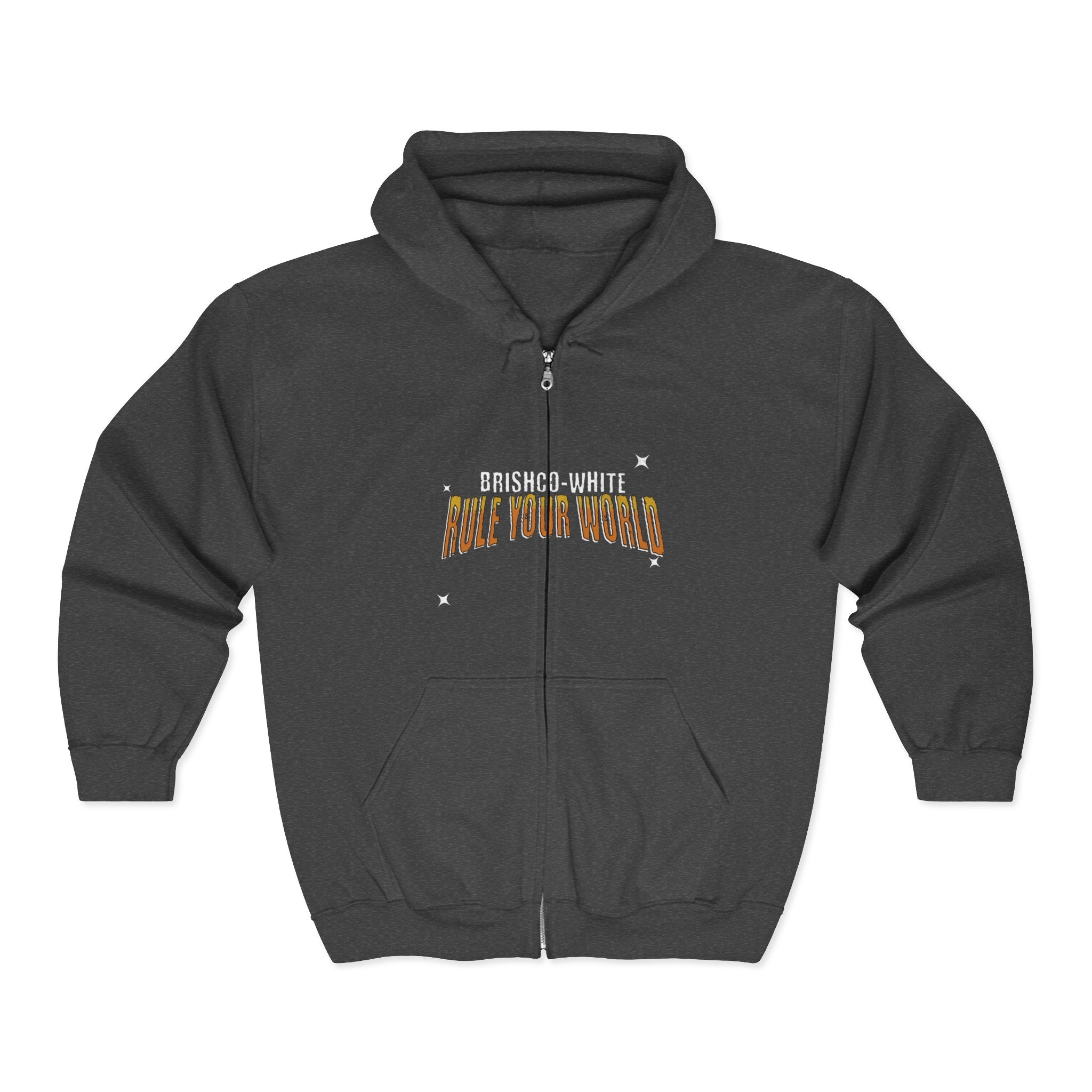 Rule Your World Zip-Up Hoodie - Unisex Sweatshirt for Everyday Comfort, Gift for Friends, Casual Wear, Cool Style, Trendy Fashion