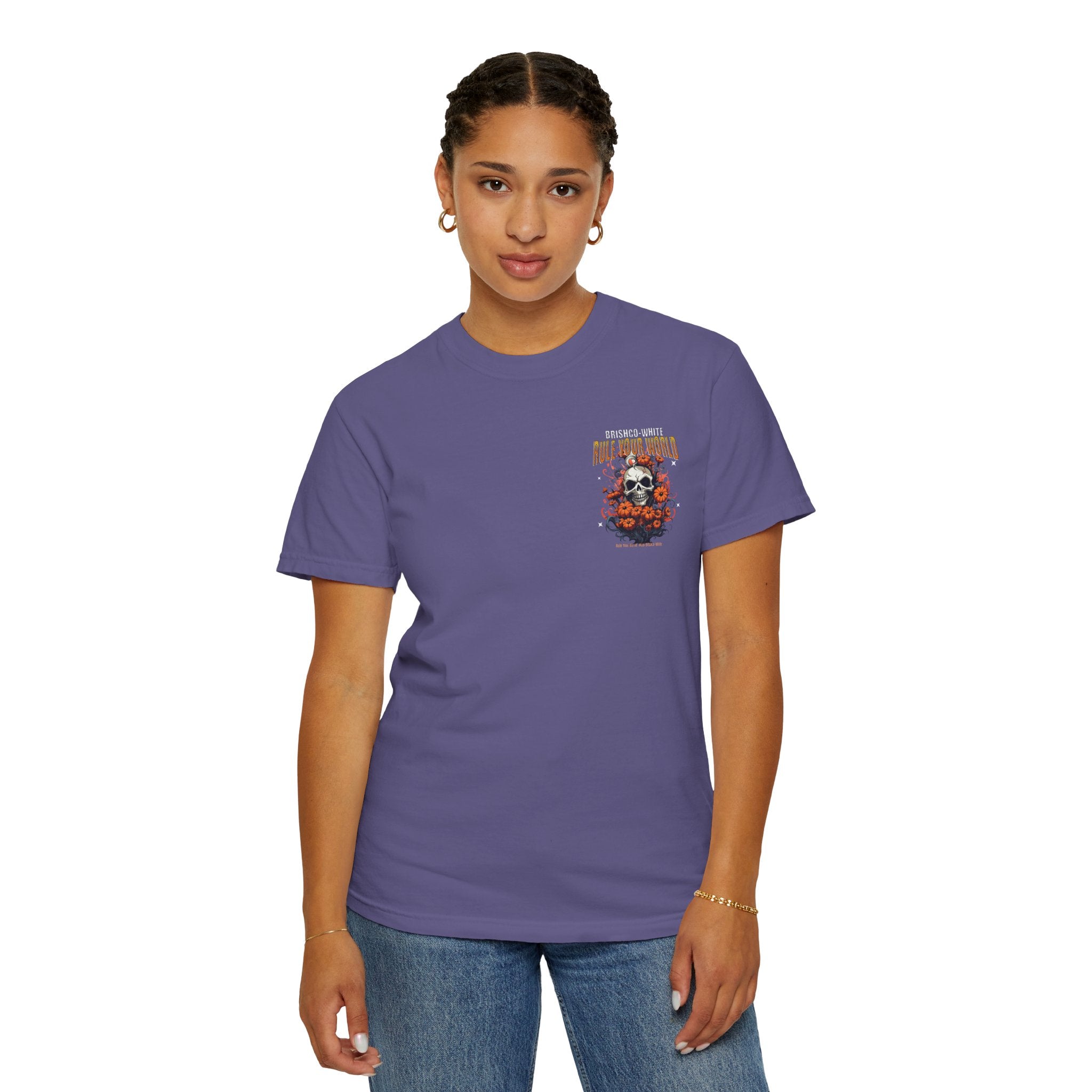 Skull Floral Unisex Tee, Vintage-Inspired T-Shirt, Casual Streetwear, Grunge Fashion, Perfect for Halloween & Every Day