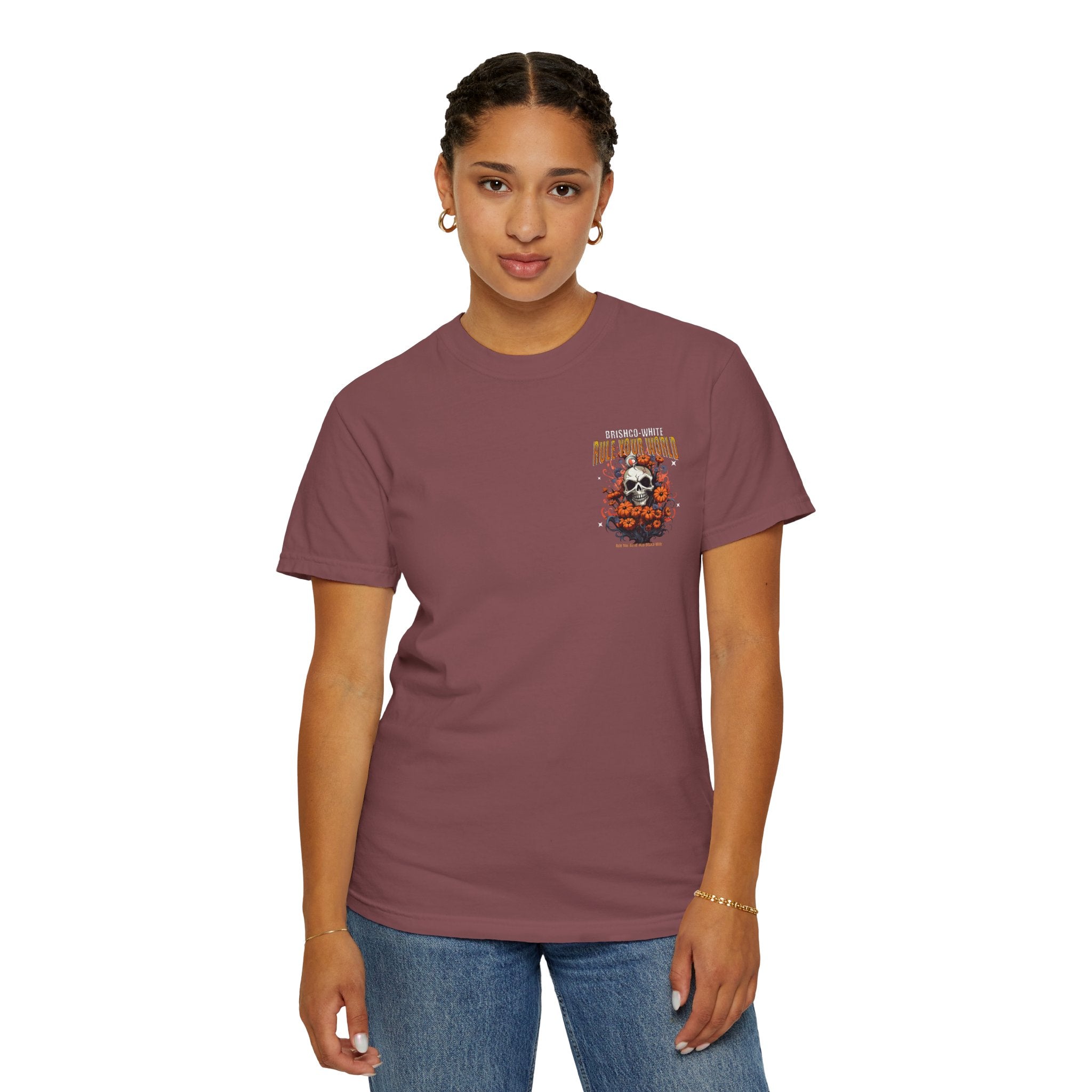 Skull Floral Unisex Tee, Vintage-Inspired T-Shirt, Casual Streetwear, Grunge Fashion, Perfect for Halloween & Every Day