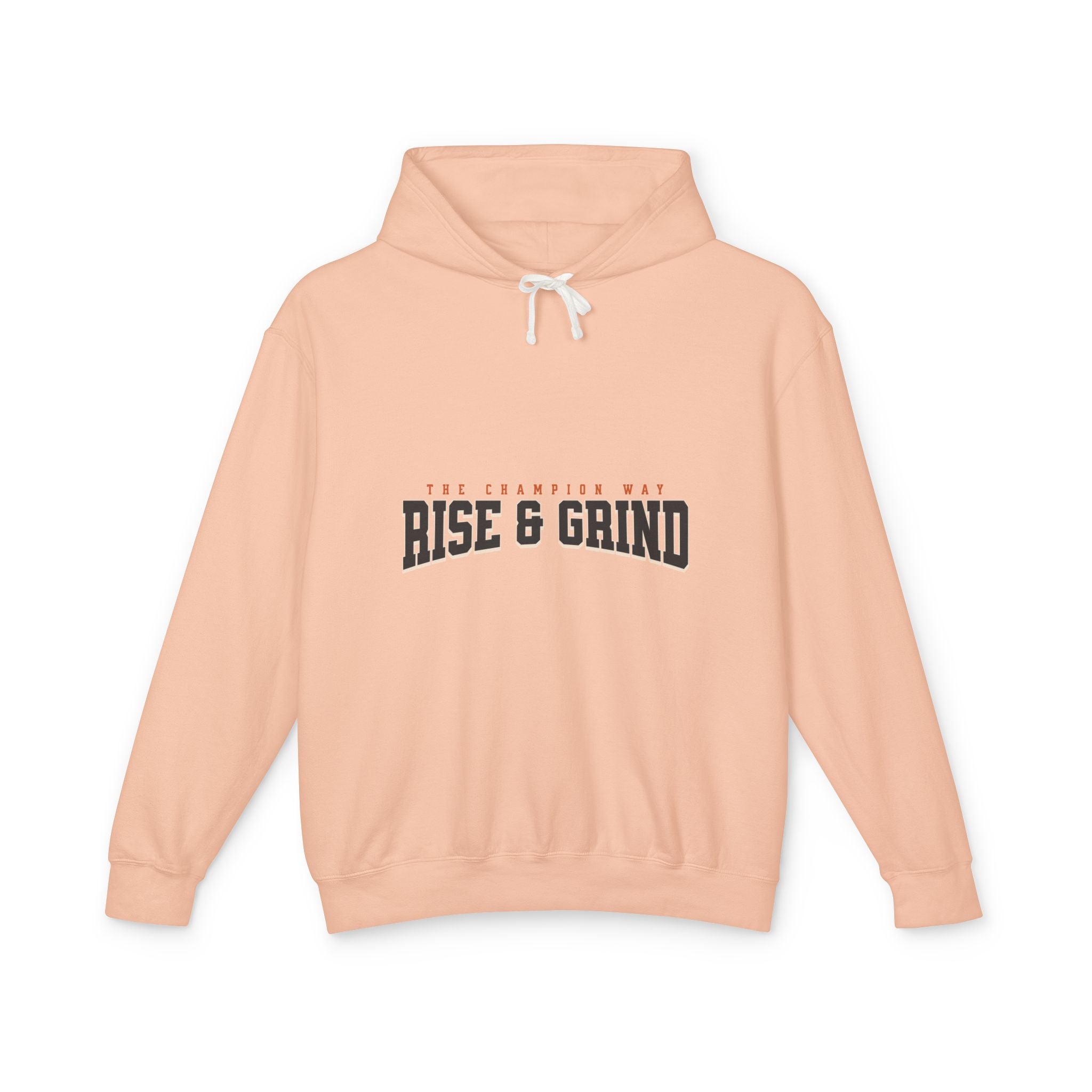 Rise & Grind Unisex Lightweight Hooded Sweatshirt - Perfect for Exercise, Motivation, Gifts, Athletes, Casual Wear