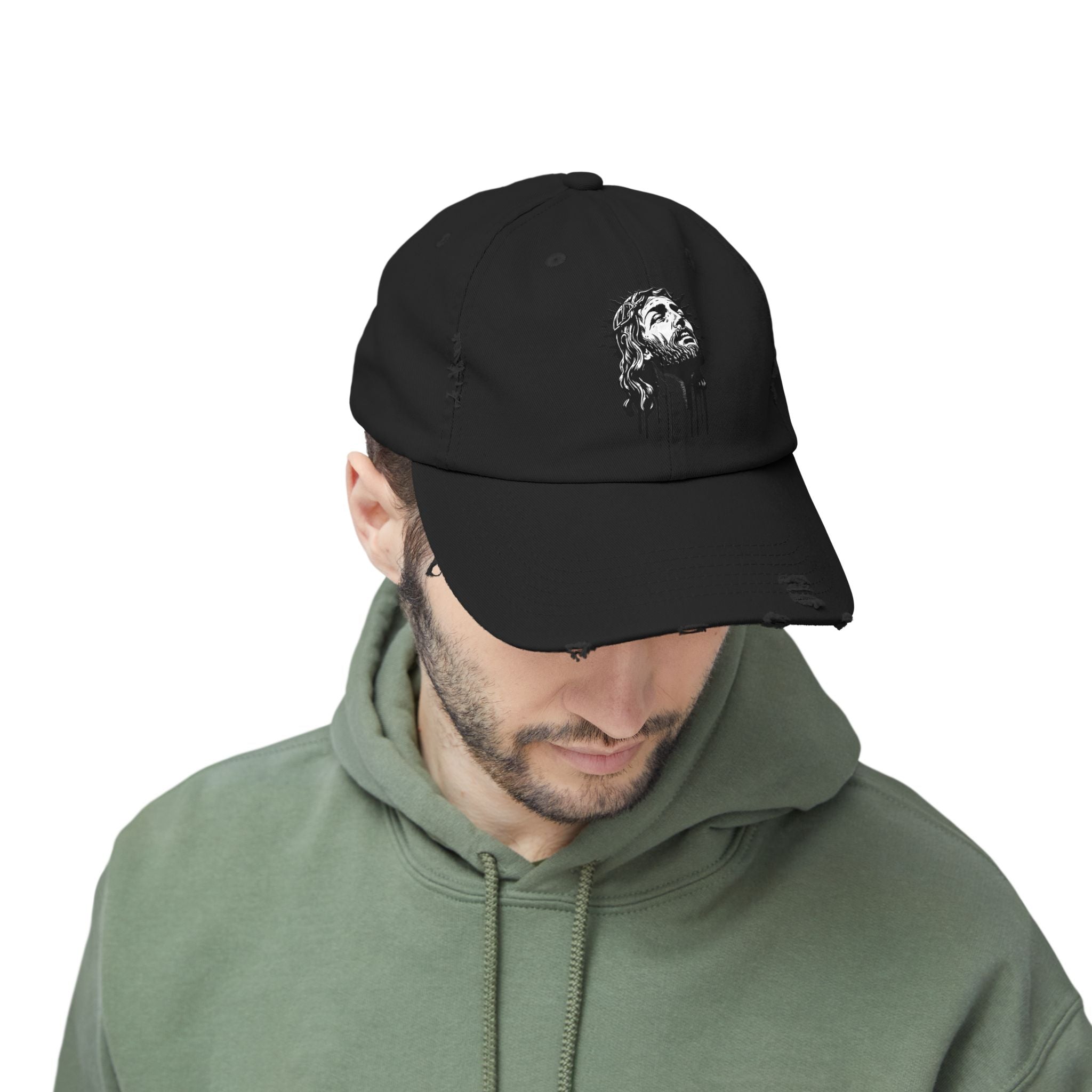 JESUS PIECE, Vintage Religious Hat, Unisex Christian Cap, Stylish God Tribute Cap, Distressed Black Baseball Hat