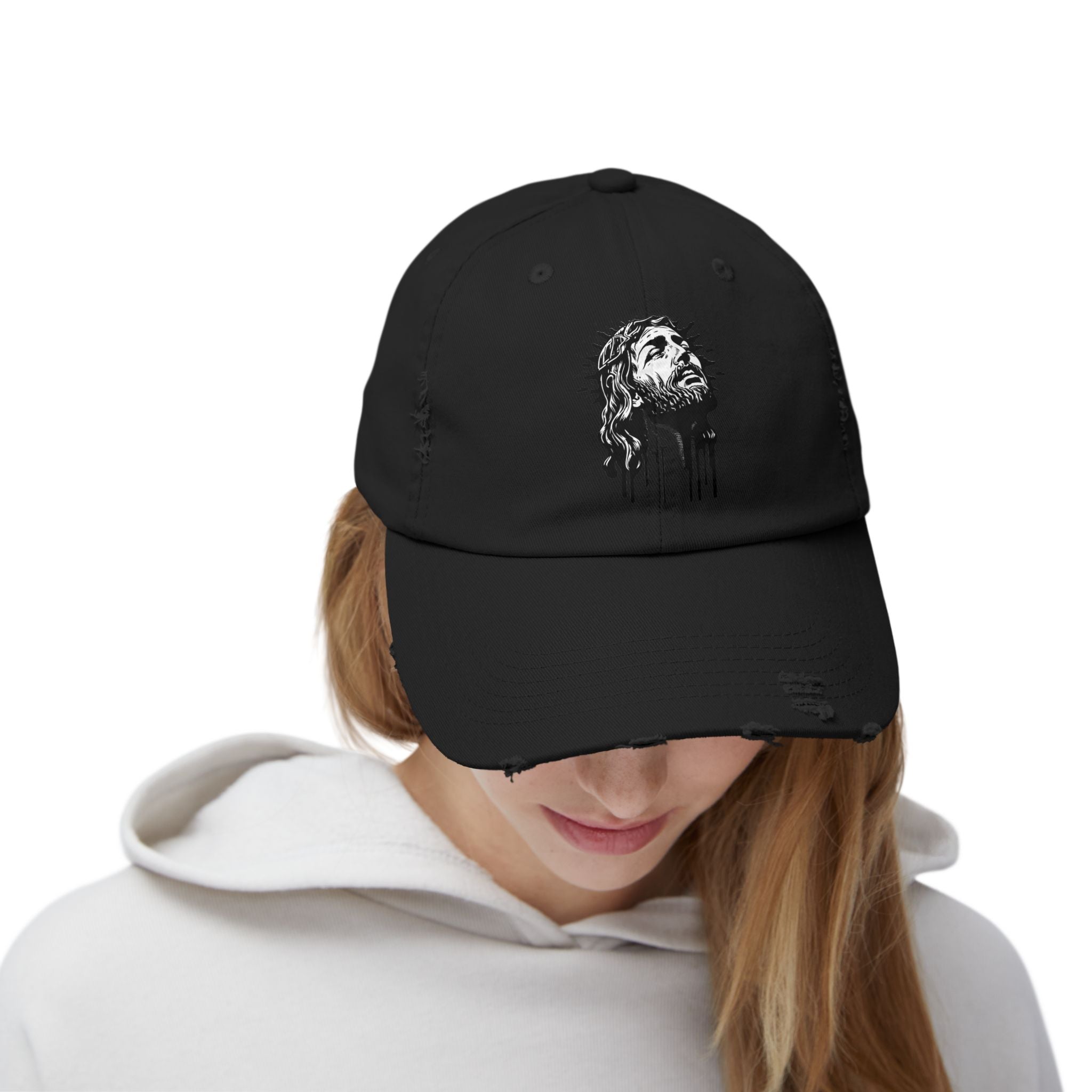 JESUS PIECE, Vintage Religious Hat, Unisex Christian Cap, Stylish God Tribute Cap, Distressed Black Baseball Hat