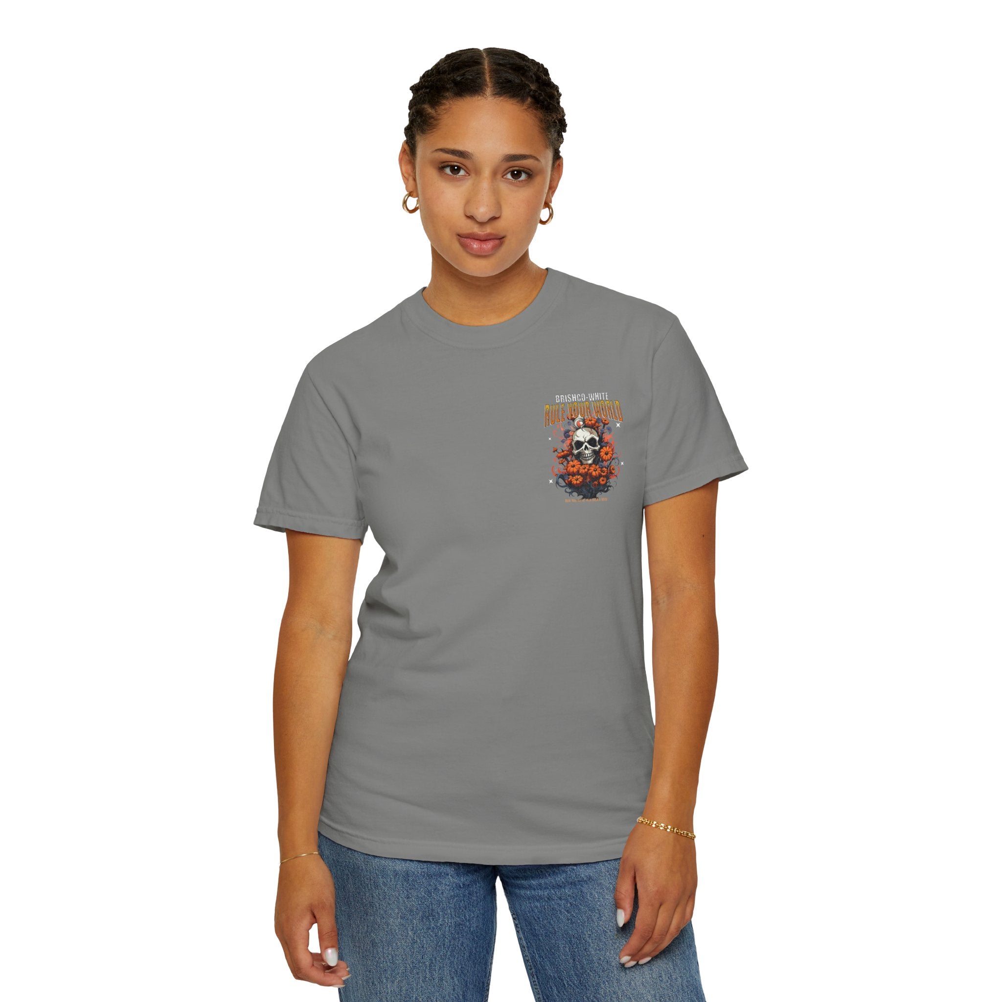 Skull Floral Unisex Tee, Vintage-Inspired T-Shirt, Casual Streetwear, Grunge Fashion, Perfect for Halloween & Every Day