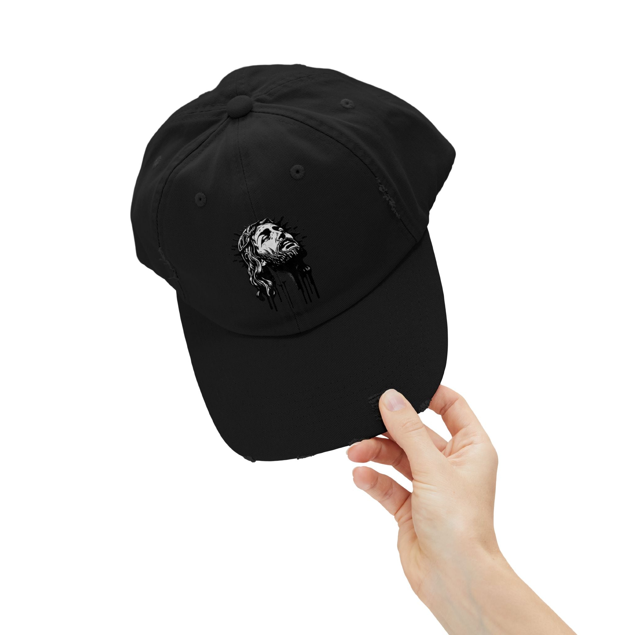 JESUS PIECE, Vintage Religious Hat, Unisex Christian Cap, Stylish God Tribute Cap, Distressed Black Baseball Hat