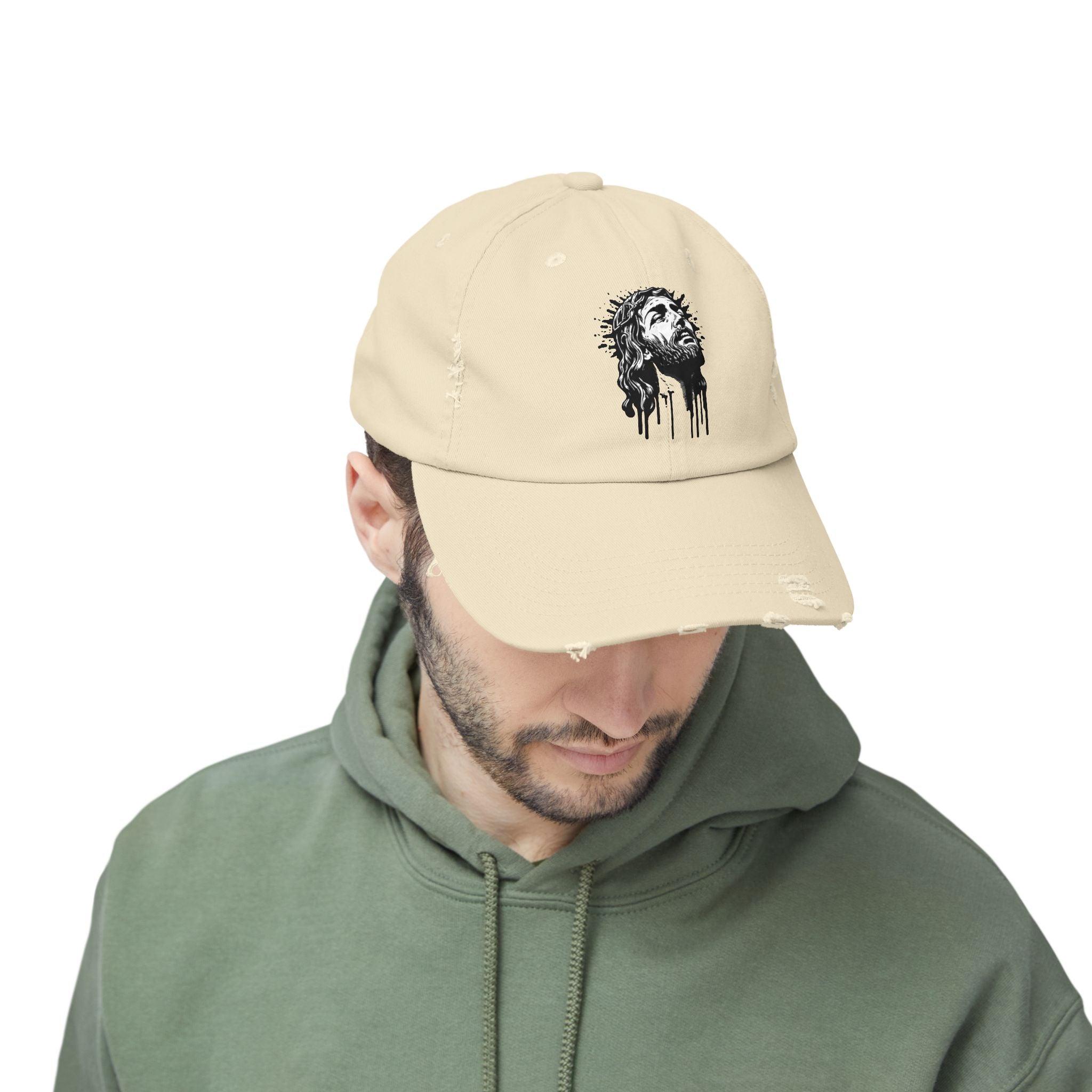 JESUS PIECE, Vintage Religious Hat, Unisex Christian Cap, Stylish God Tribute Cap, Distressed Black Baseball Hat