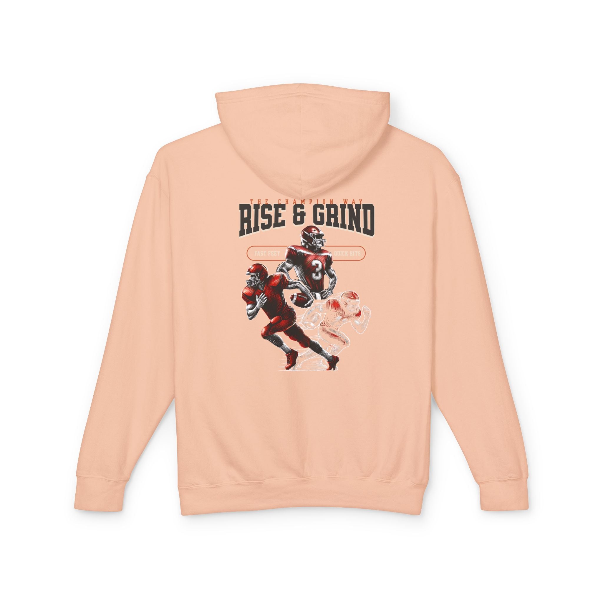 Rise & Grind Unisex Lightweight Hooded Sweatshirt - Perfect for Exercise, Motivation, Gifts, Athletes, Casual Wear