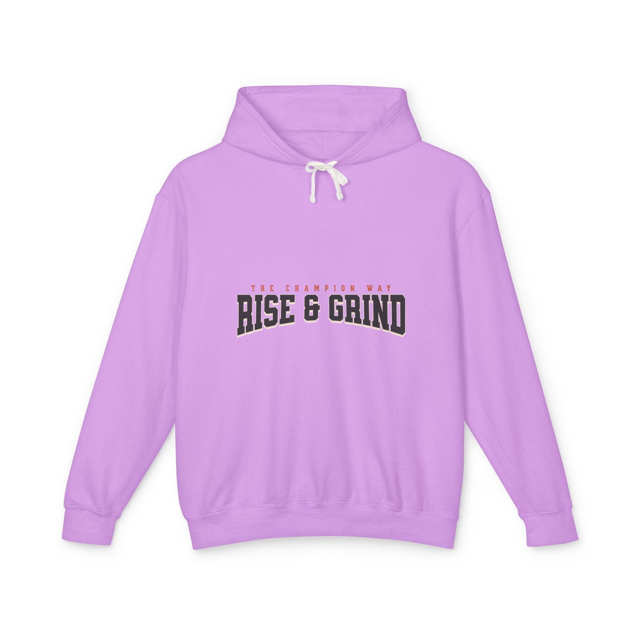 Rise & Grind Unisex Lightweight Hooded Sweatshirt - Perfect for Exercise, Motivation, Gifts, Athletes, Casual Wear