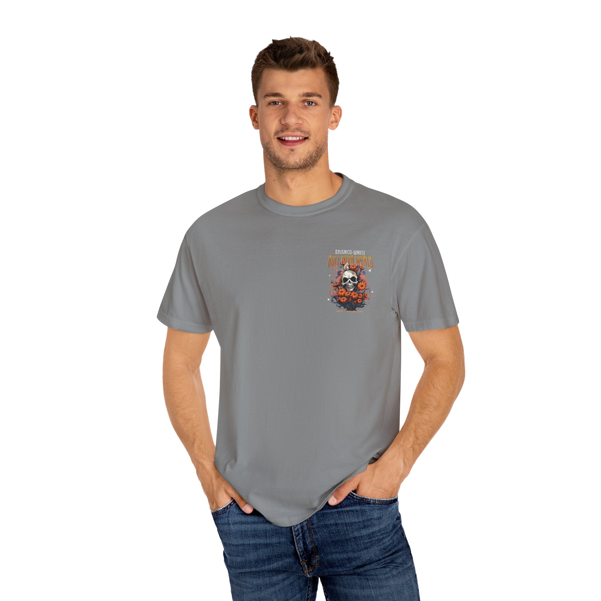 Skull Floral Unisex Tee, Vintage-Inspired T-Shirt, Casual Streetwear, Grunge Fashion, Perfect for Halloween & Every Day