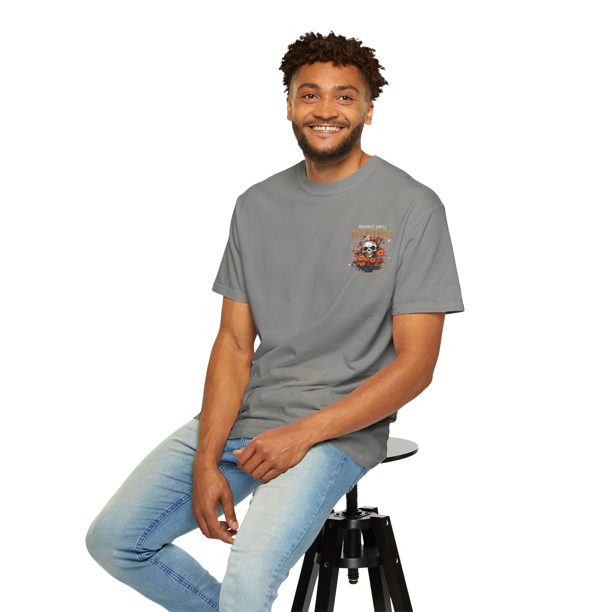 Skull Floral Unisex Tee, Vintage-Inspired T-Shirt, Casual Streetwear, Grunge Fashion, Perfect for Halloween & Every Day