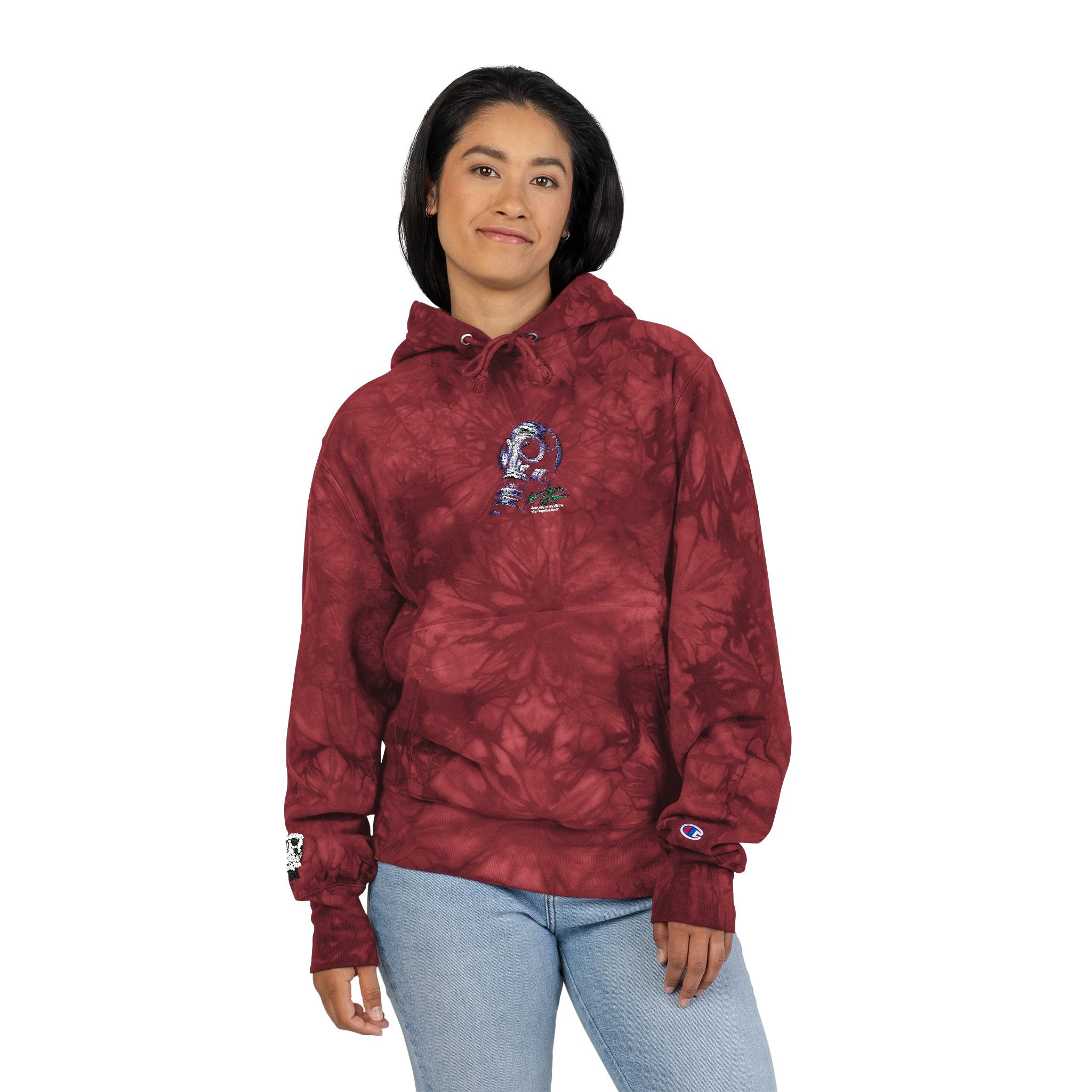 Unisex Champion Tie-Dye Hoodie with Embroidery - Cozy Streetwear for All Occasions, Stylish Gift for Friends, Perfect for Holidays, [...]