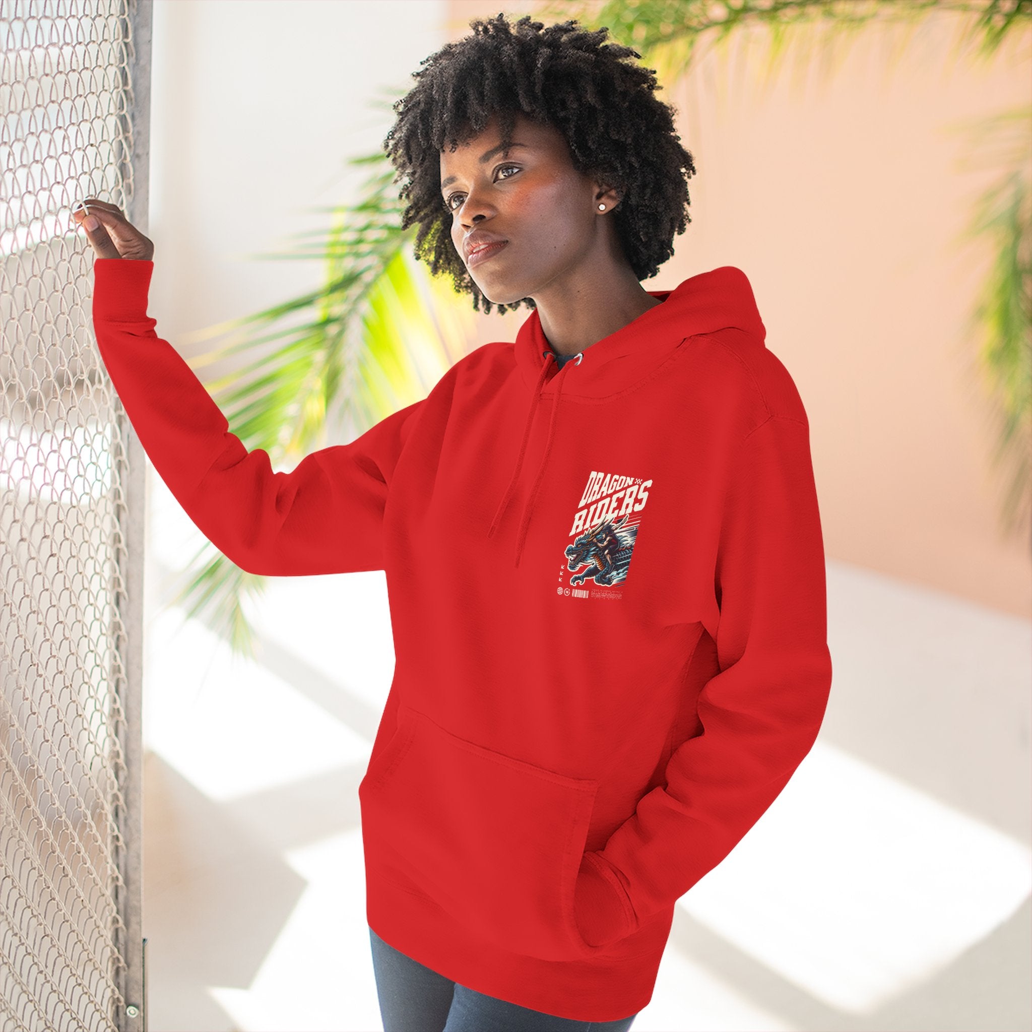 Dragon Riders Three-Panel Fleece Hoodie - Cozy Wear for Fantasy Lovers, Gift for Gamers, Unique Dragon Art Hoodie, Casual Streetwear, [...]