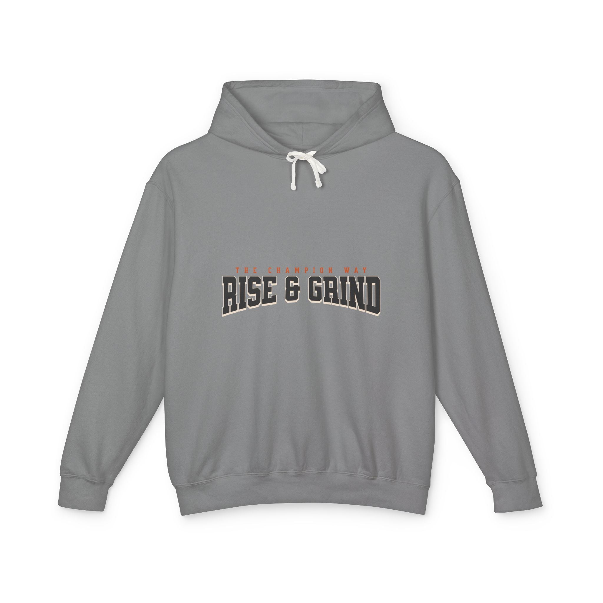 Rise & Grind Unisex Lightweight Hooded Sweatshirt - Perfect for Exercise, Motivation, Gifts, Athletes, Casual Wear