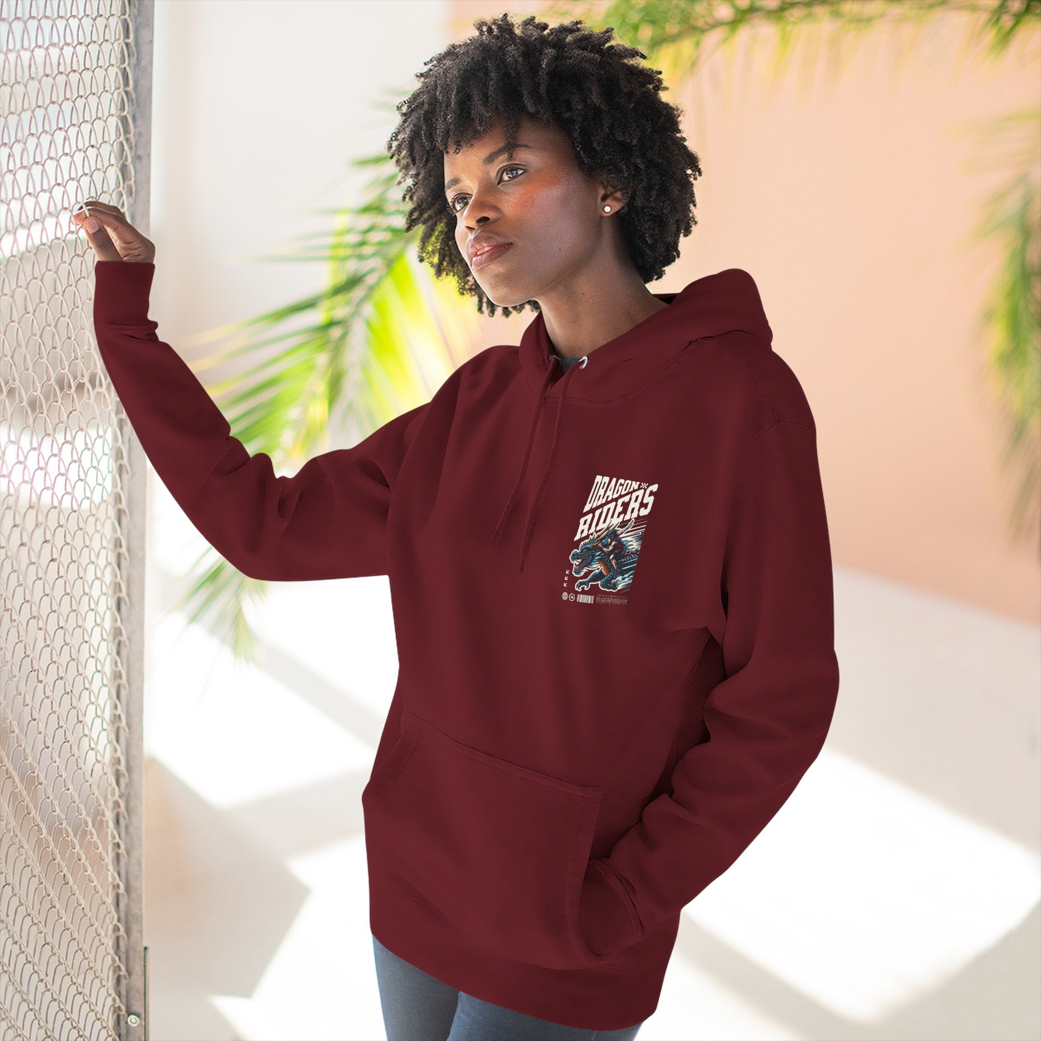 Dragon Riders Three-Panel Fleece Hoodie - Cozy Wear for Fantasy Lovers, Gift for Gamers, Unique Dragon Art Hoodie, Casual Streetwear, [...]