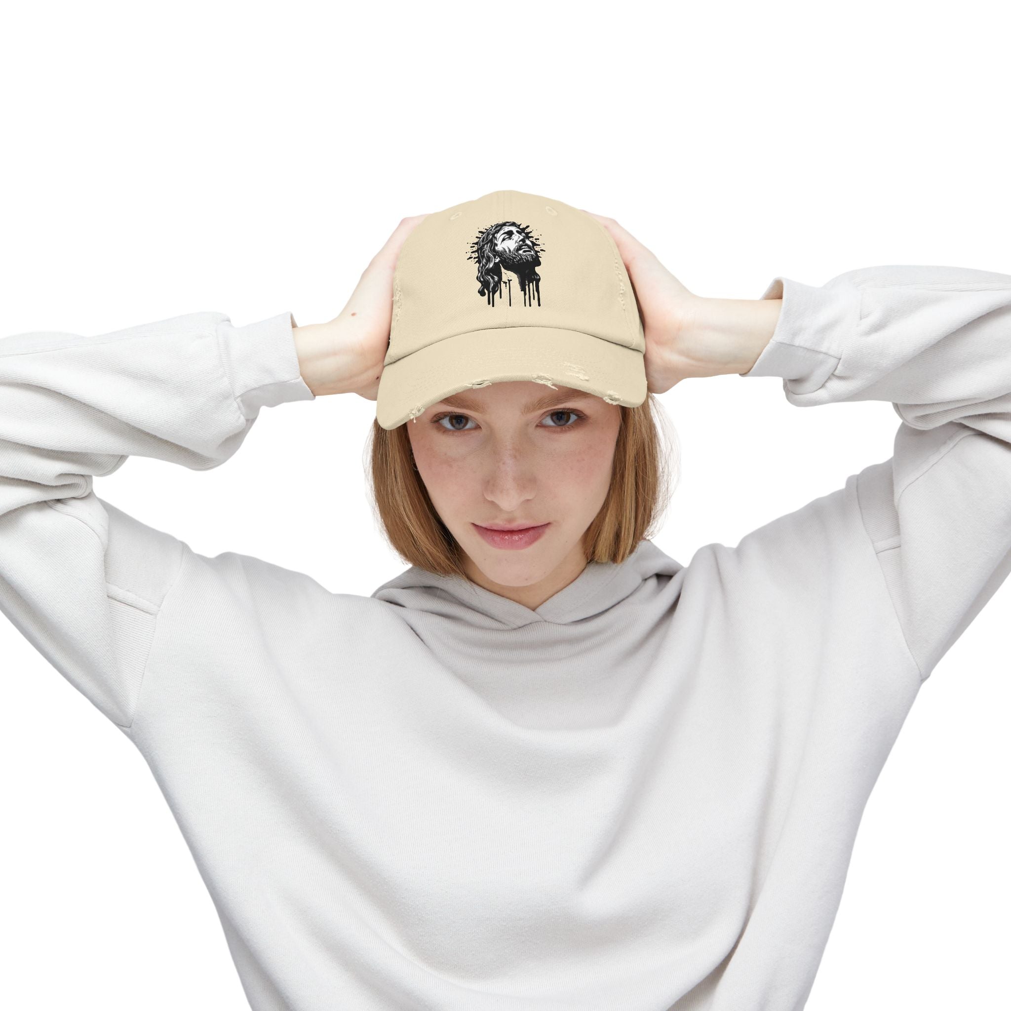 JESUS PIECE, Vintage Religious Hat, Unisex Christian Cap, Stylish God Tribute Cap, Distressed Black Baseball Hat