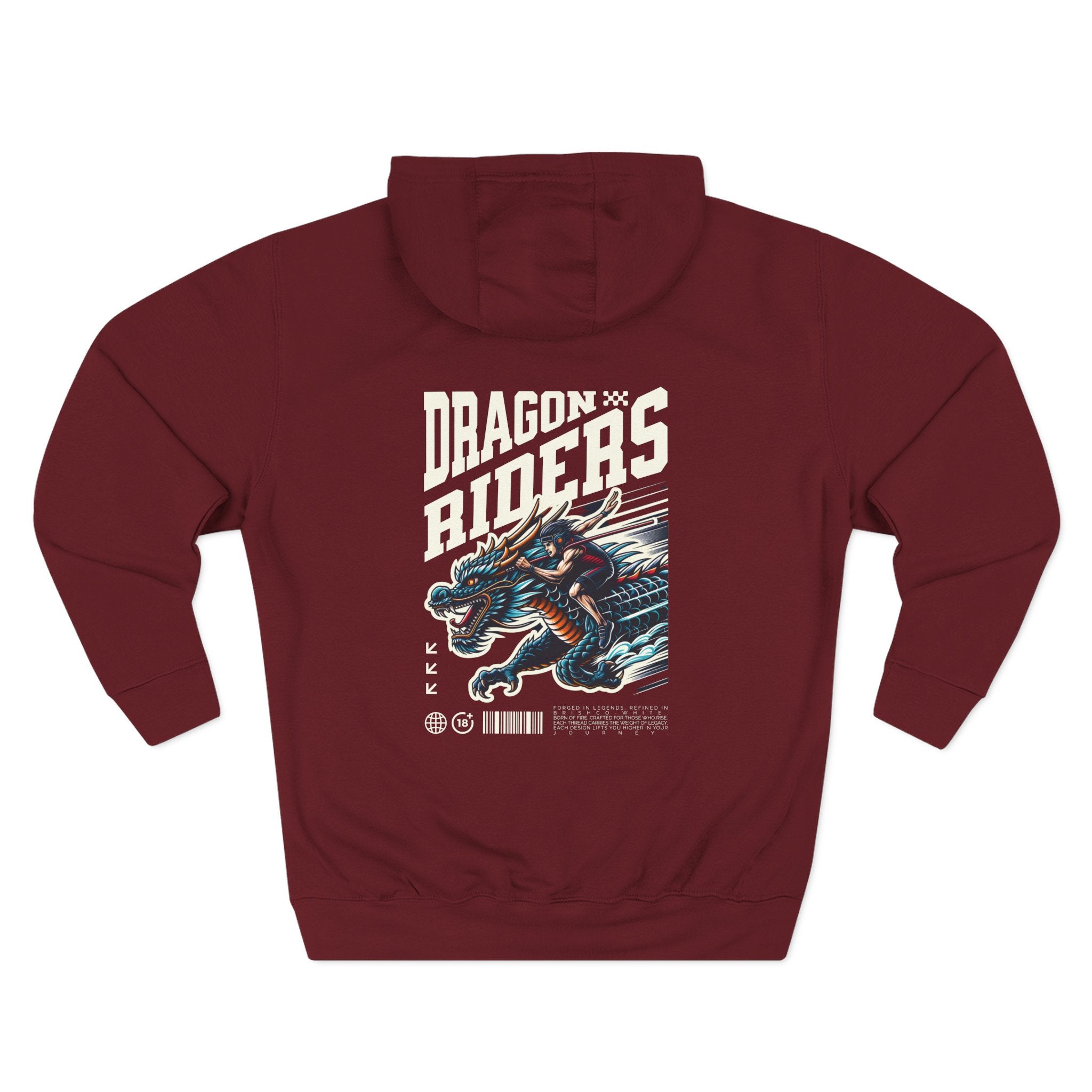 Dragon Riders Three-Panel Fleece Hoodie - Cozy Wear for Fantasy Lovers, Gift for Gamers, Unique Dragon Art Hoodie, Casual Streetwear, [...]