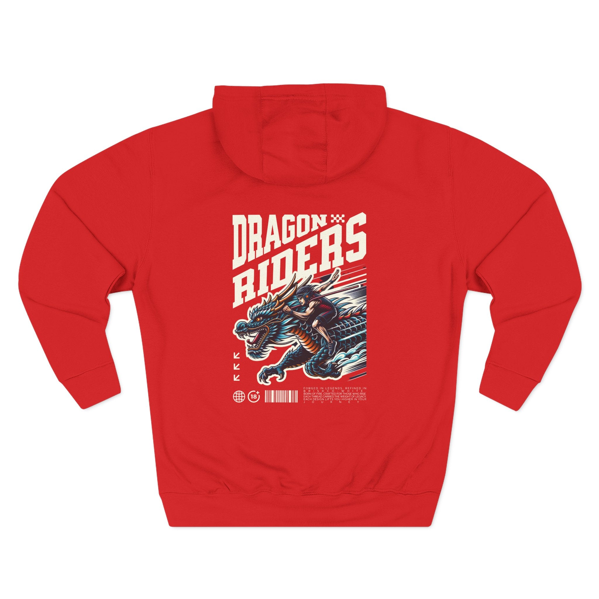 Dragon Riders Three-Panel Fleece Hoodie - Cozy Wear for Fantasy Lovers, Gift for Gamers, Unique Dragon Art Hoodie, Casual Streetwear, [...]