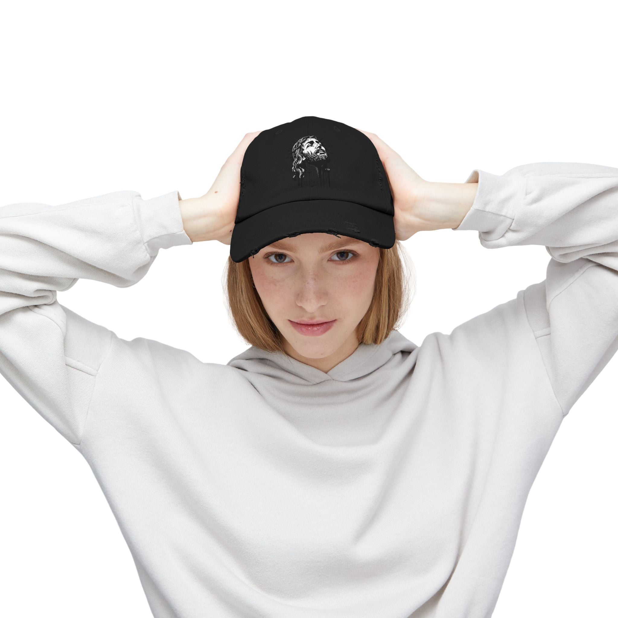 JESUS PIECE, Vintage Religious Hat, Unisex Christian Cap, Stylish God Tribute Cap, Distressed Black Baseball Hat