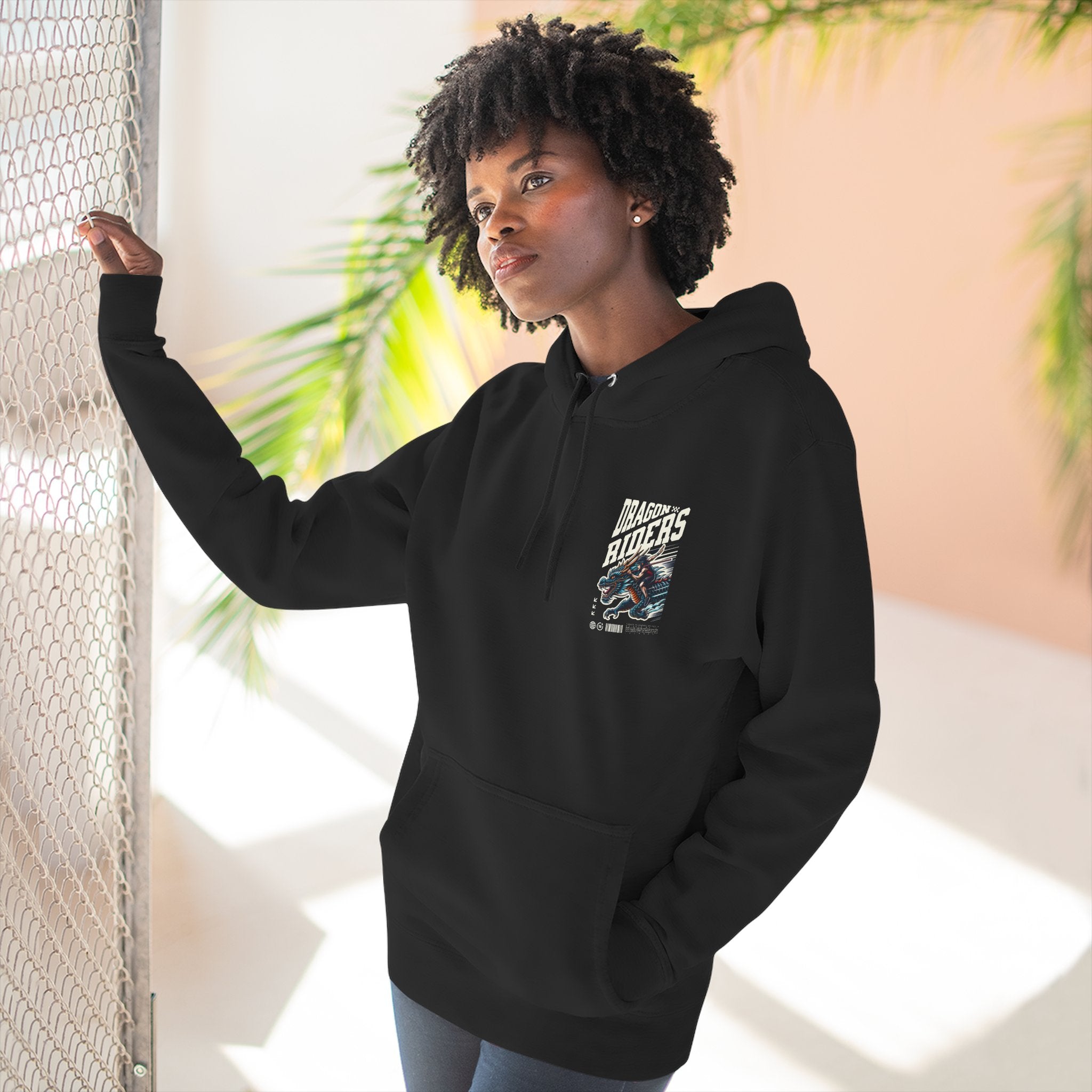 Dragon Riders Three-Panel Fleece Hoodie - Cozy Wear for Fantasy Lovers, Gift for Gamers, Unique Dragon Art Hoodie, Casual Streetwear, [...]