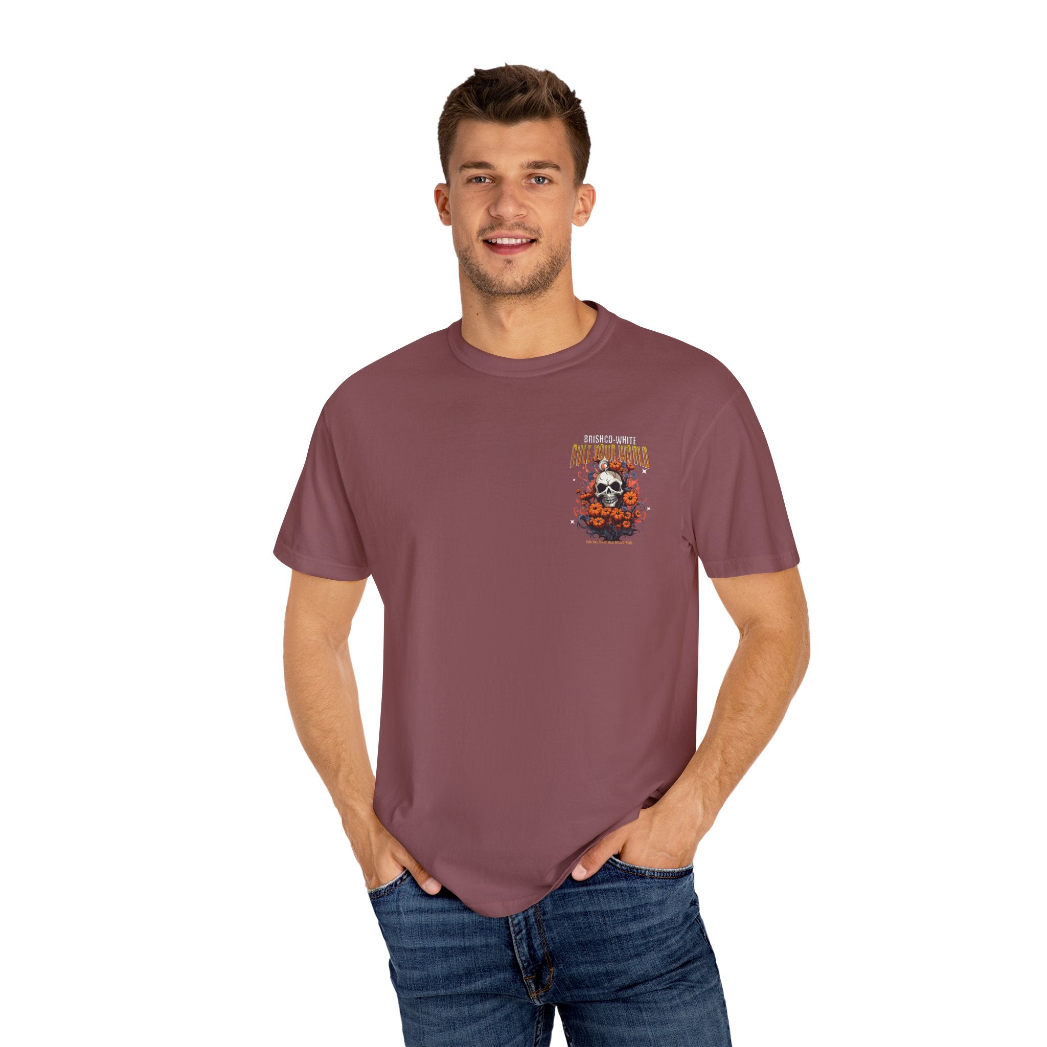 Skull Floral Unisex Tee, Vintage-Inspired T-Shirt, Casual Streetwear, Grunge Fashion, Perfect for Halloween & Every Day