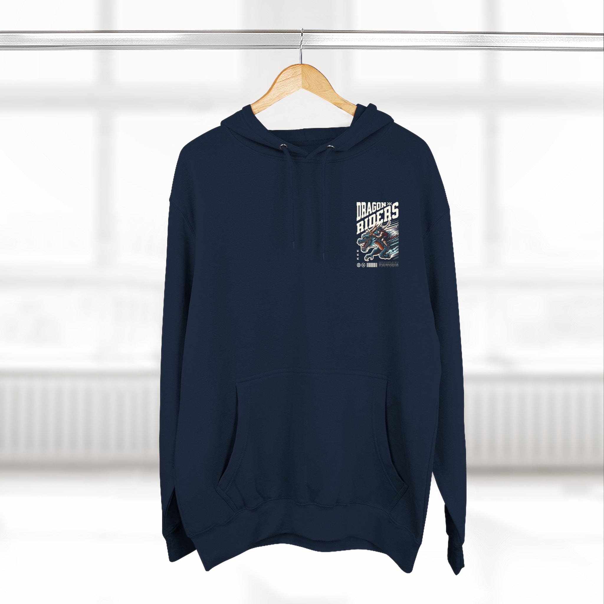 Dragon Riders Three-Panel Fleece Hoodie - Cozy Wear for Fantasy Lovers, Gift for Gamers, Unique Dragon Art Hoodie, Casual Streetwear, [...]