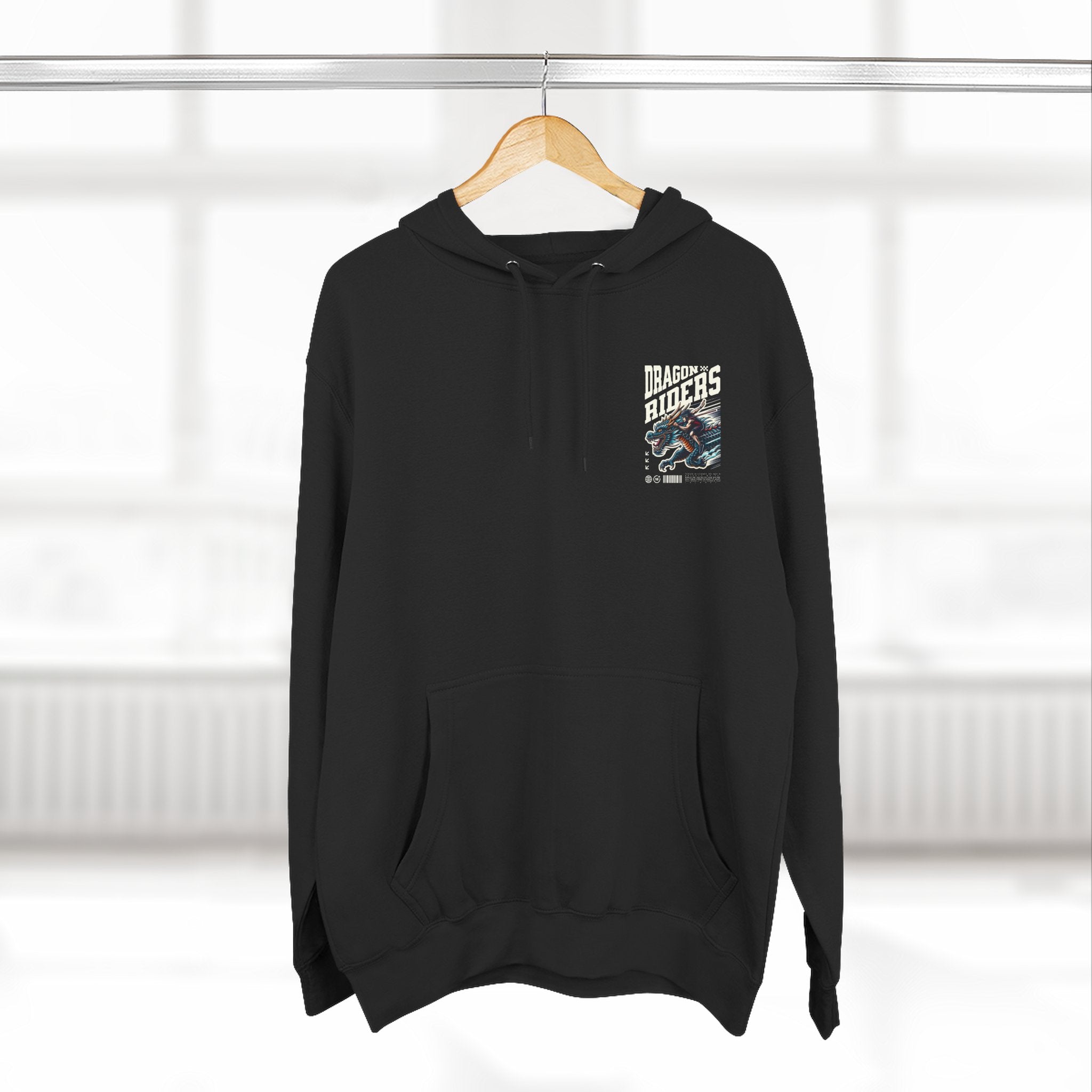 Dragon Riders Three-Panel Fleece Hoodie - Cozy Wear for Fantasy Lovers, Gift for Gamers, Unique Dragon Art Hoodie, Casual Streetwear, [...]