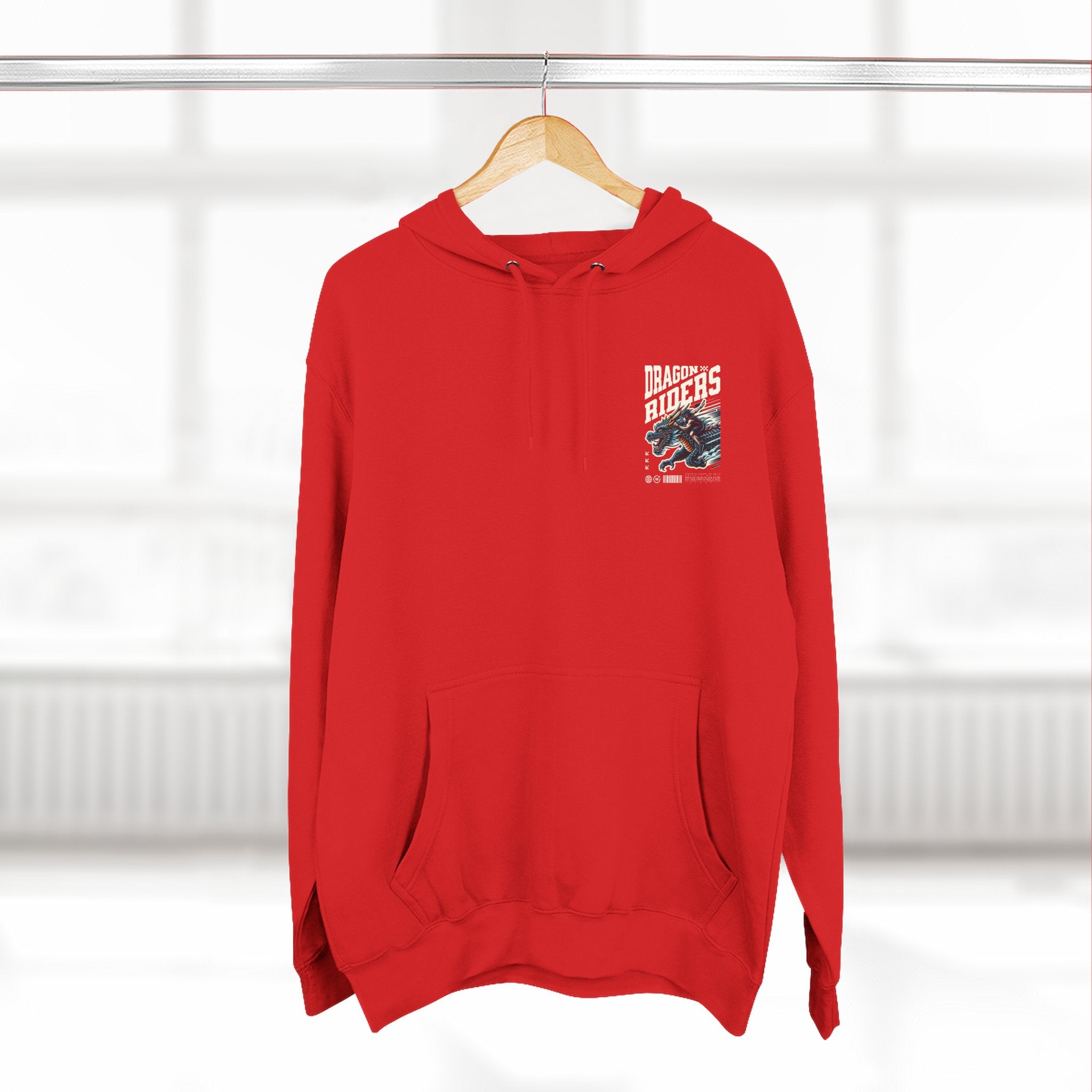 Dragon Riders Three-Panel Fleece Hoodie - Cozy Wear for Fantasy Lovers, Gift for Gamers, Unique Dragon Art Hoodie, Casual Streetwear, [...]