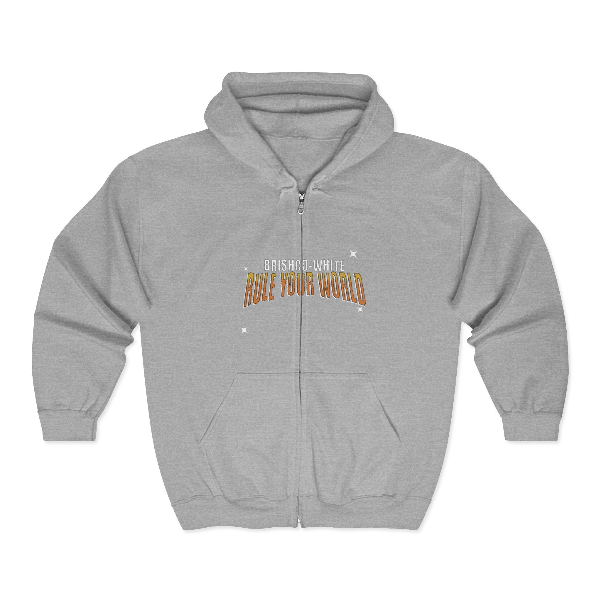 Rule Your World Zip-Up Hoodie - Unisex Sweatshirt for Everyday Comfort, Gift for Friends, Casual Wear, Cool Style, Trendy Fashion