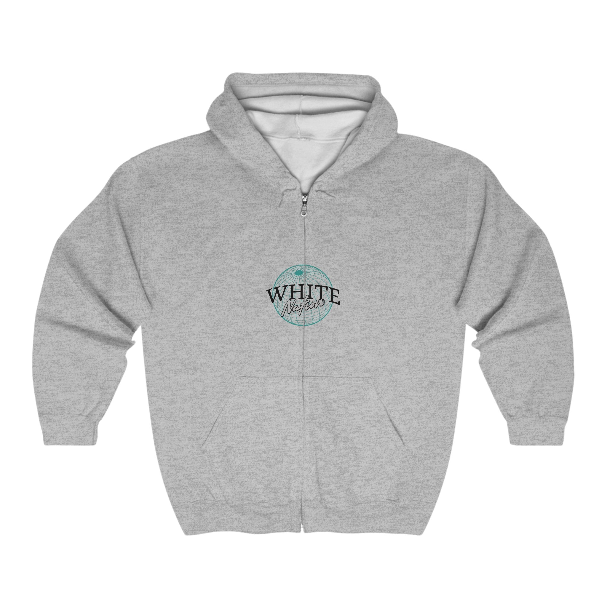 Hoodie - 'White Nation' Unisex Heavy Blend™ Full Zip Hooded Sweatshirt