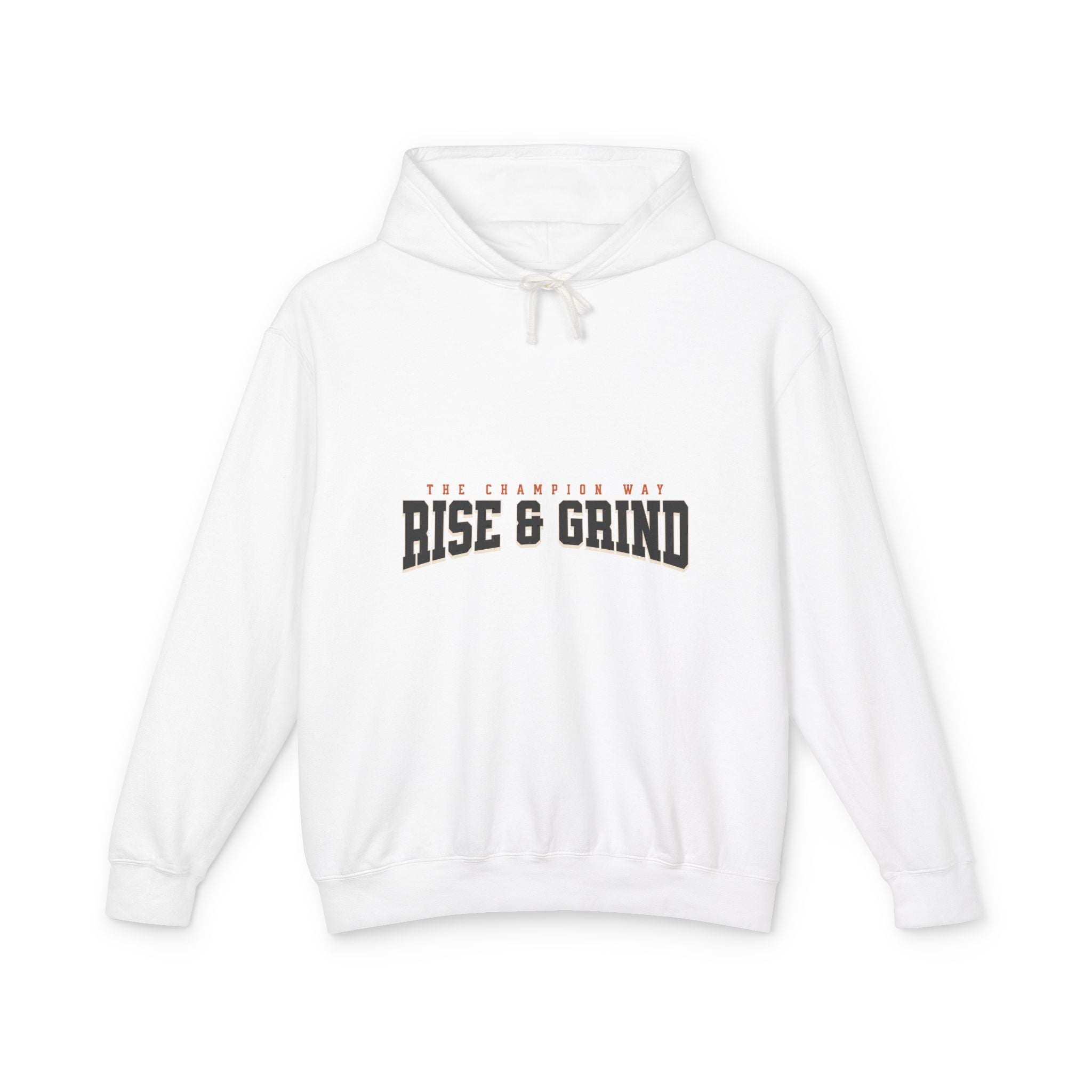 Rise & Grind Unisex Lightweight Hooded Sweatshirt - Perfect for Exercise, Motivation, Gifts, Athletes, Casual Wear