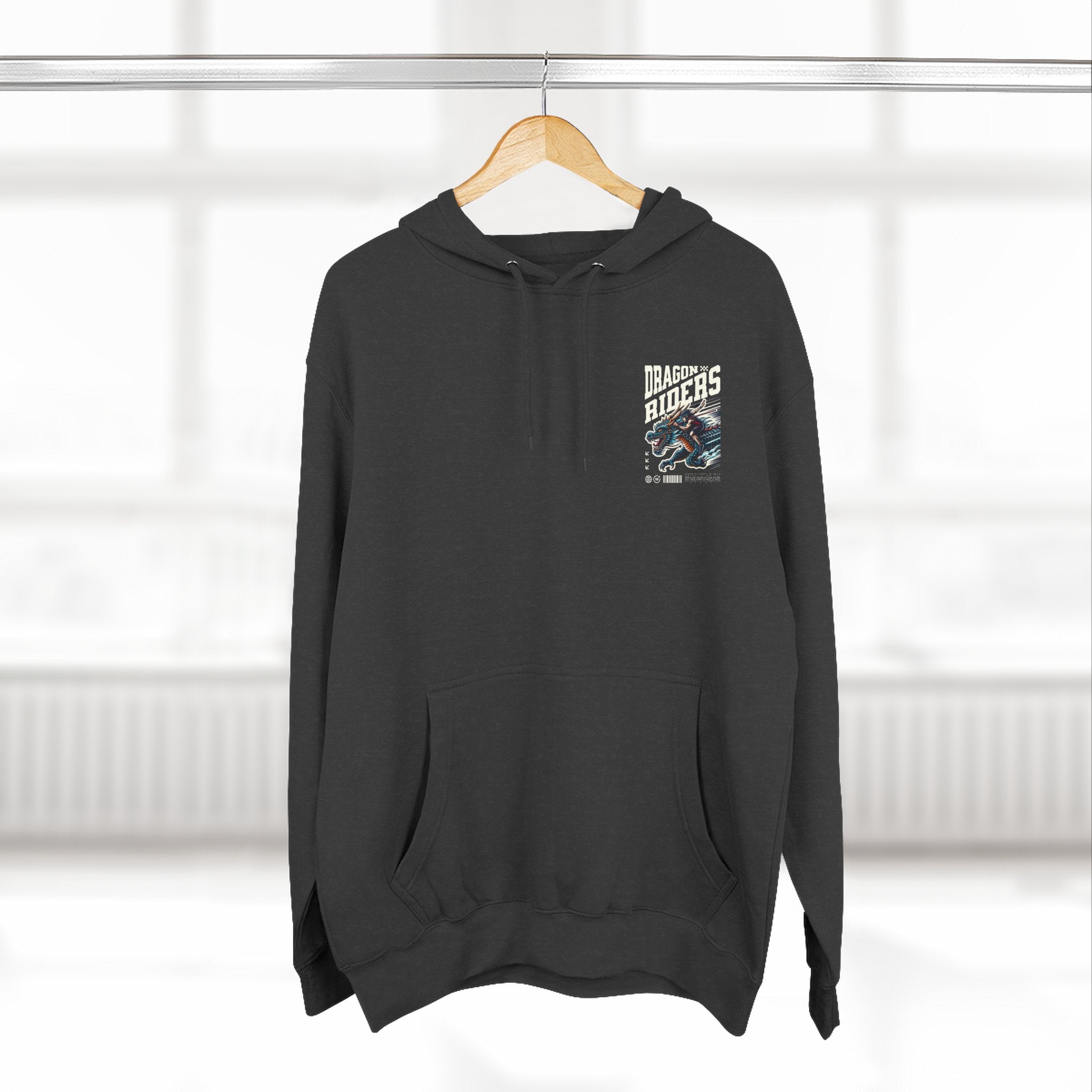 Dragon Riders Three-Panel Fleece Hoodie - Cozy Wear for Fantasy Lovers, Gift for Gamers, Unique Dragon Art Hoodie, Casual Streetwear, [...]