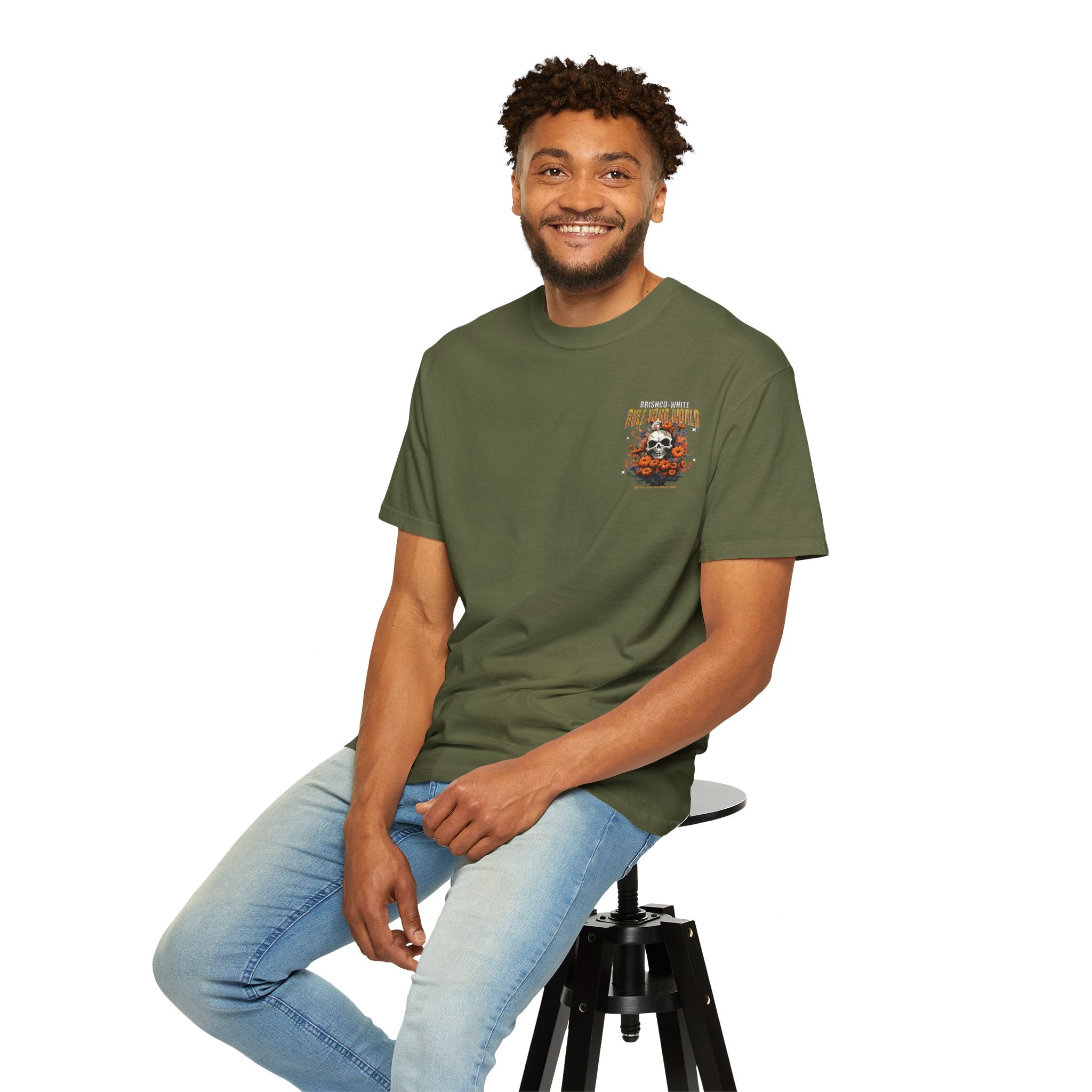 Skull Floral Unisex Tee, Vintage-Inspired T-Shirt, Casual Streetwear, Grunge Fashion, Perfect for Halloween & Every Day