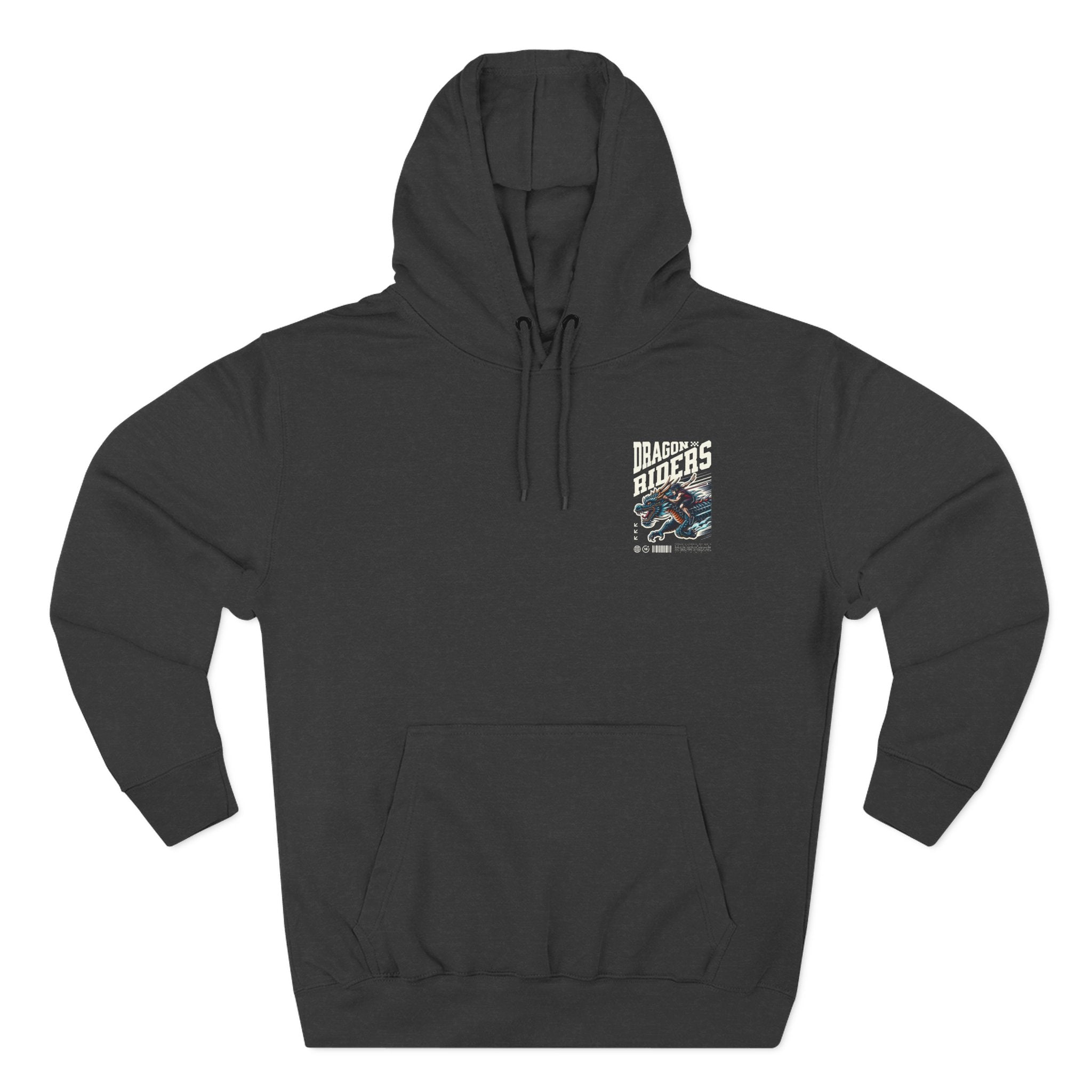 Dragon Riders Three-Panel Fleece Hoodie - Cozy Wear for Fantasy Lovers, Gift for Gamers, Unique Dragon Art Hoodie, Casual Streetwear, [...]
