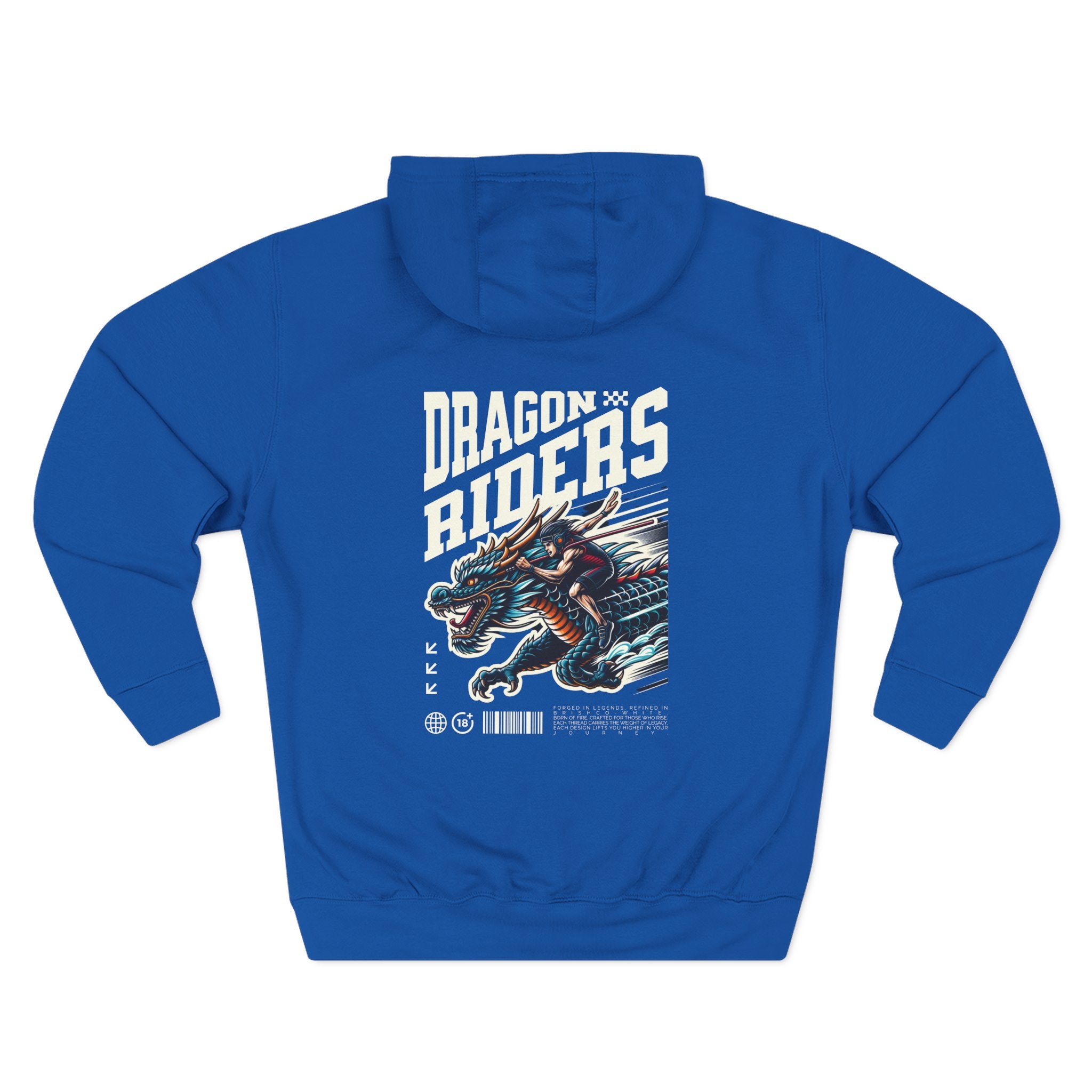 Dragon Riders Three-Panel Fleece Hoodie - Cozy Wear for Fantasy Lovers, Gift for Gamers, Unique Dragon Art Hoodie, Casual Streetwear, [...]