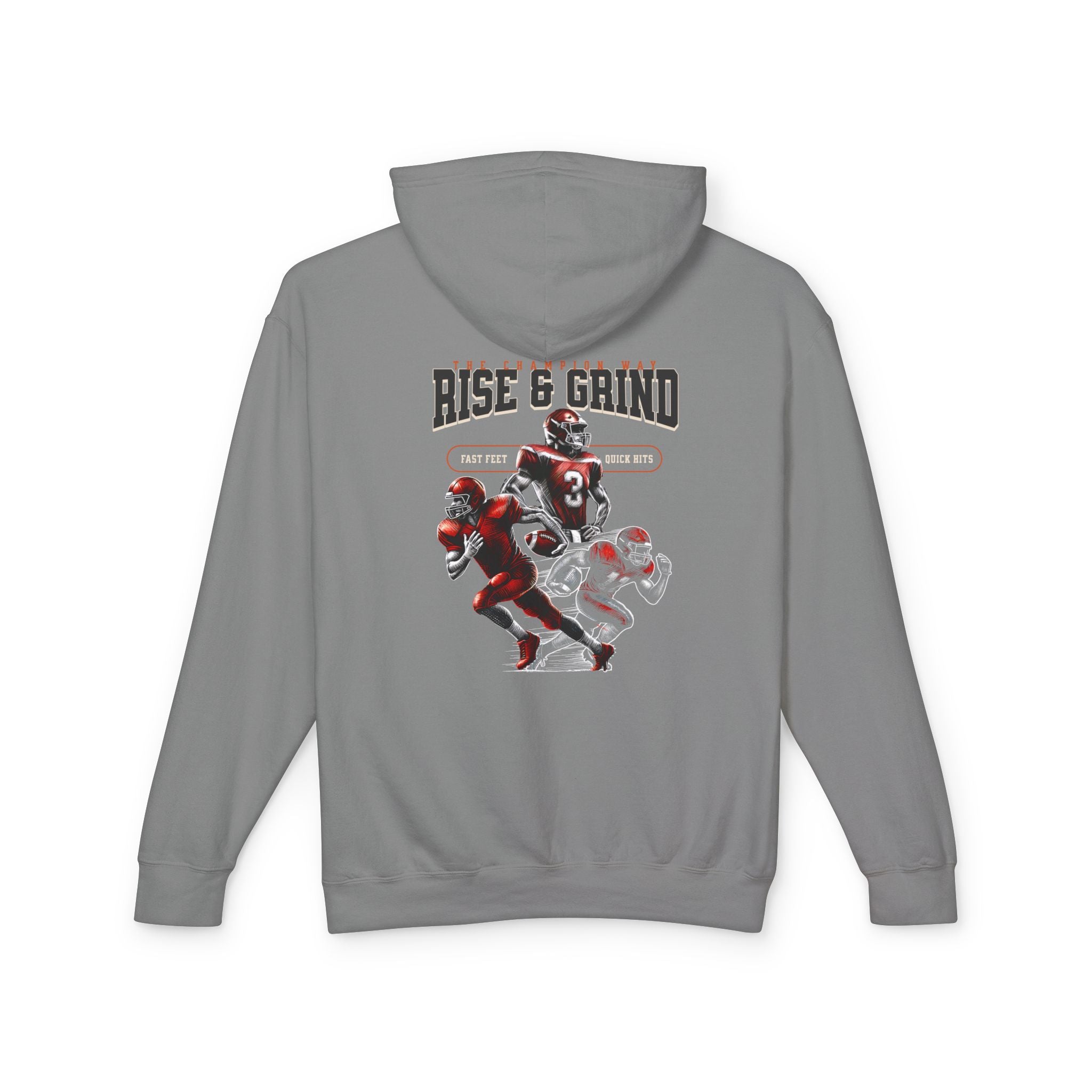 Rise & Grind Unisex Lightweight Hooded Sweatshirt - Perfect for Exercise, Motivation, Gifts, Athletes, Casual Wear